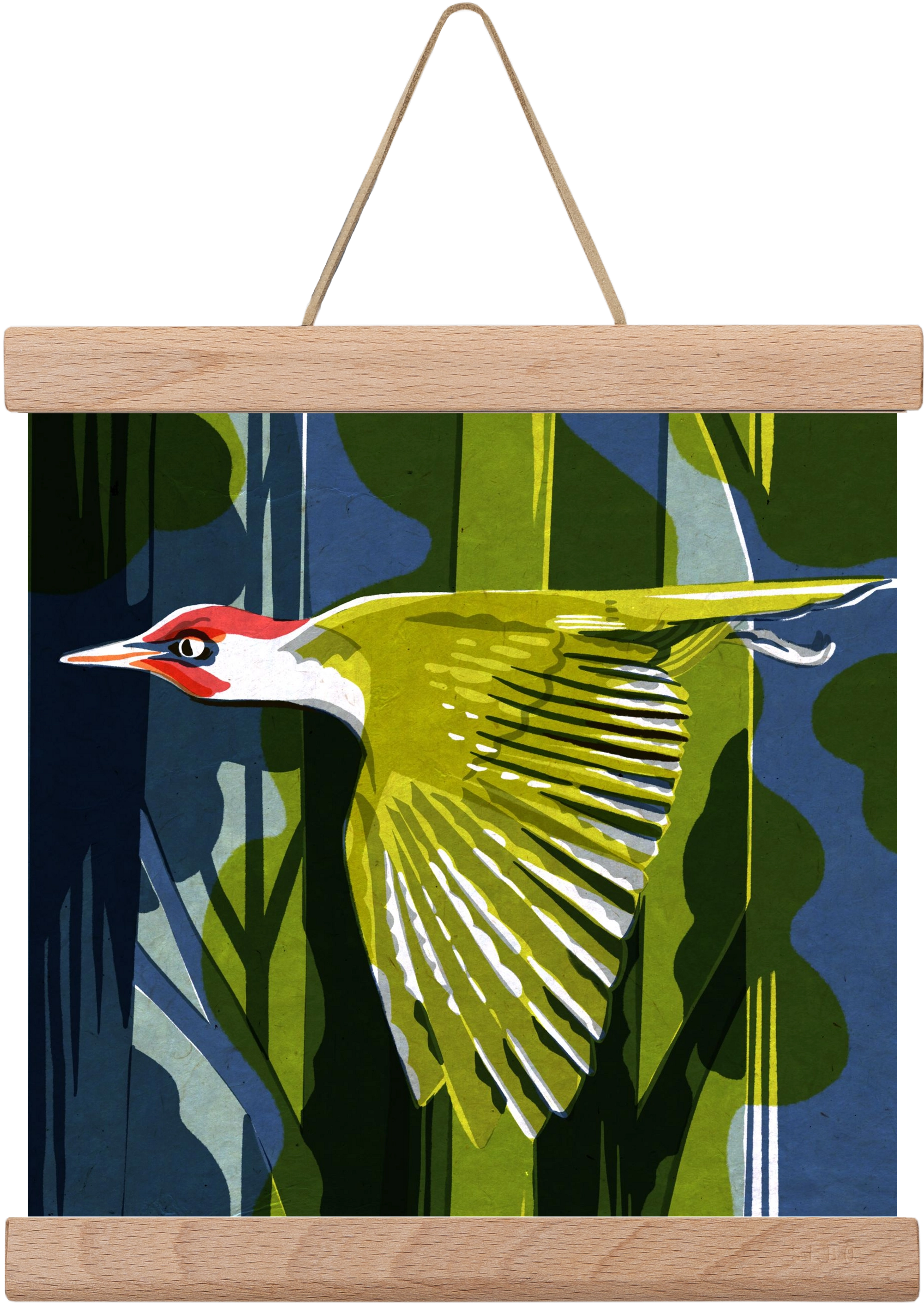 Zöld harkály, 20x20 cm (20x20 cm), Tölgy akasztó