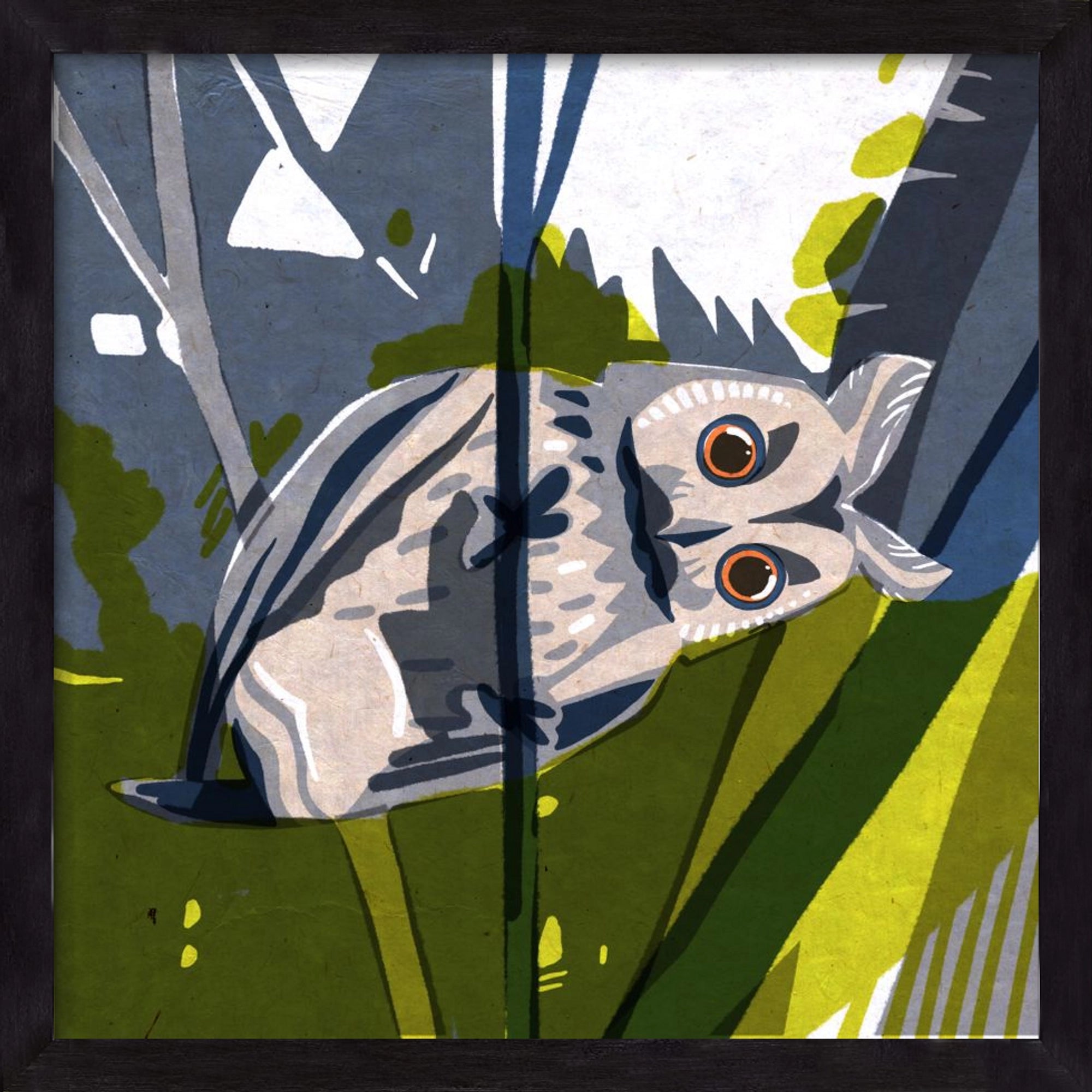 Bagoly, 50x50 cm (50x50 cm), Fekete keret