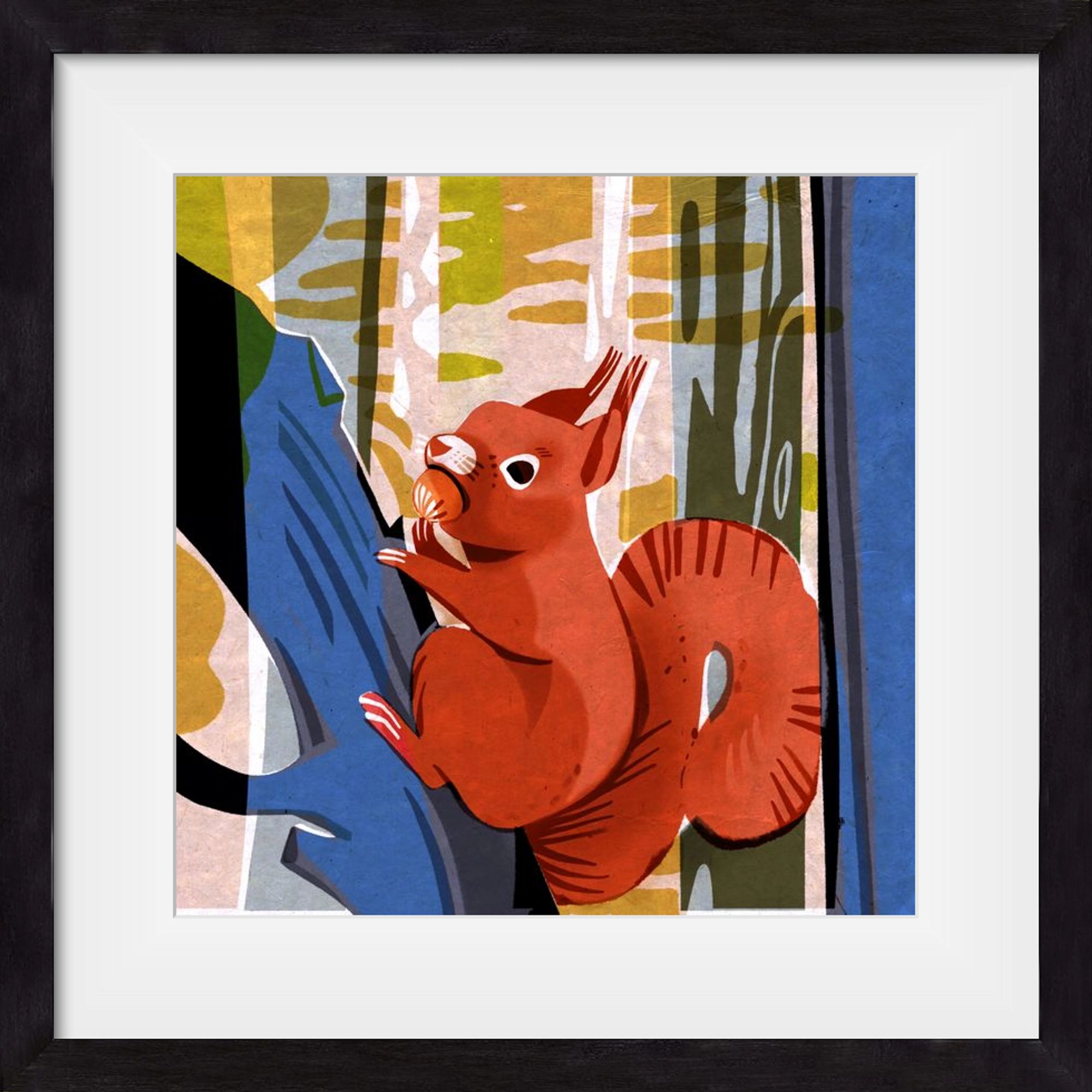 Mókus, 50x50 cm (40x40 cm), Fekete keret, paszpartuval