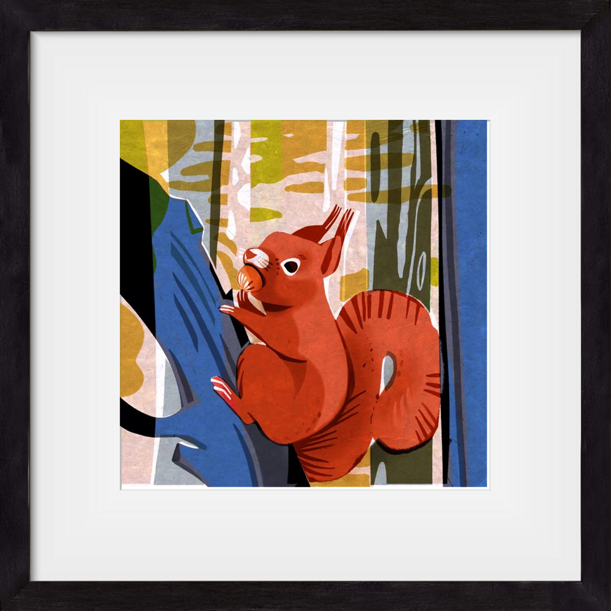 Mókus, 30x30 cm (20x20 cm), Fekete keret, paszpartuval