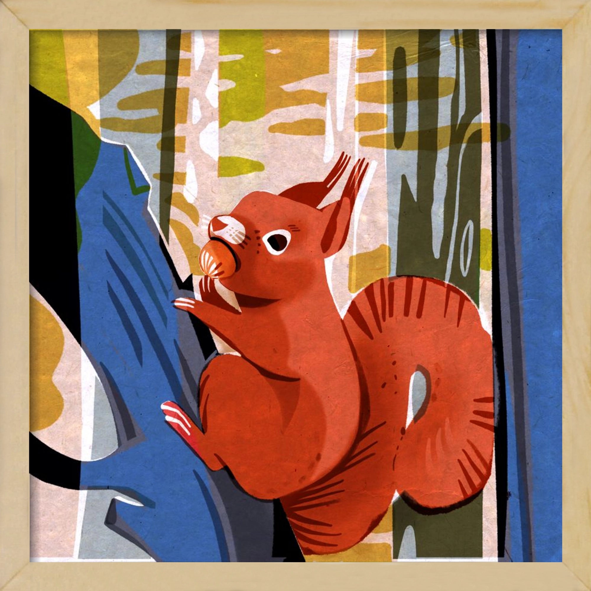 Mókus, 40x40 cm (40x40 cm), Tölgy keret