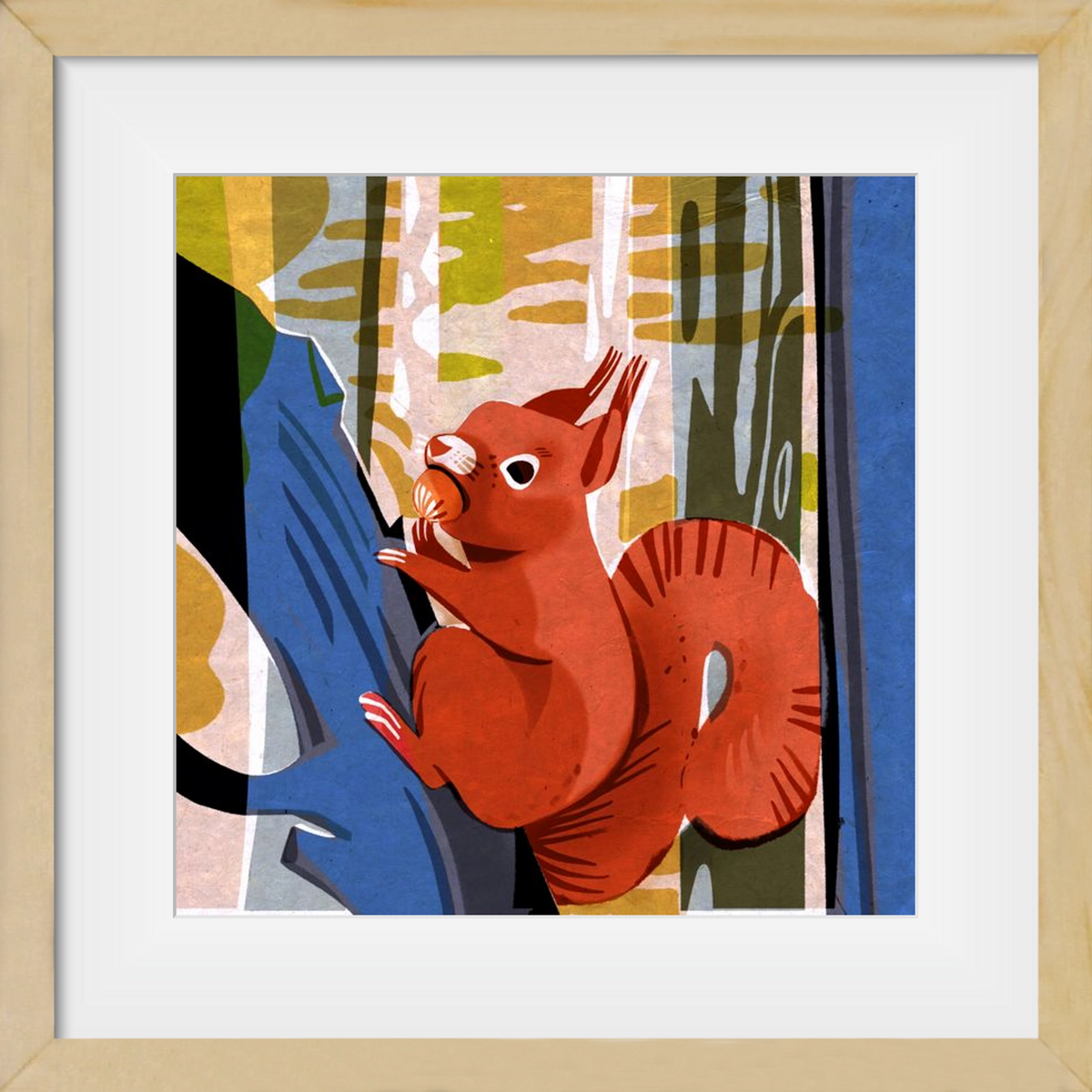 Mókus, 50x50 cm (40x40 cm), Tölgy keret, paszpartuval