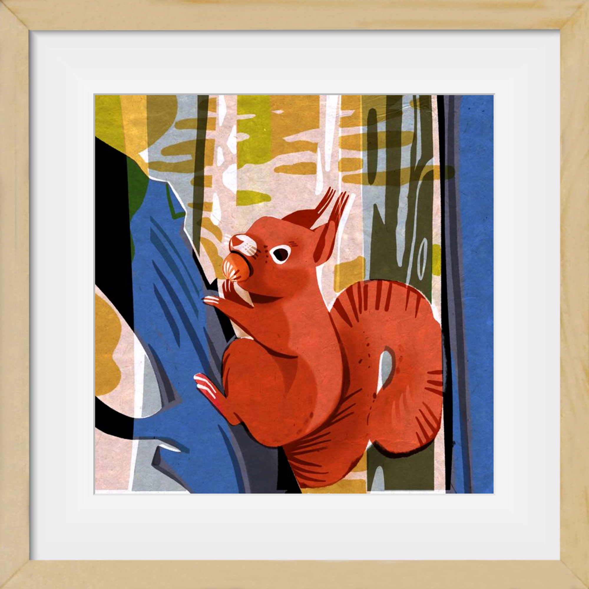 Mókus, 50x50 cm (40x40 cm), Tölgy keret, paszpartuval