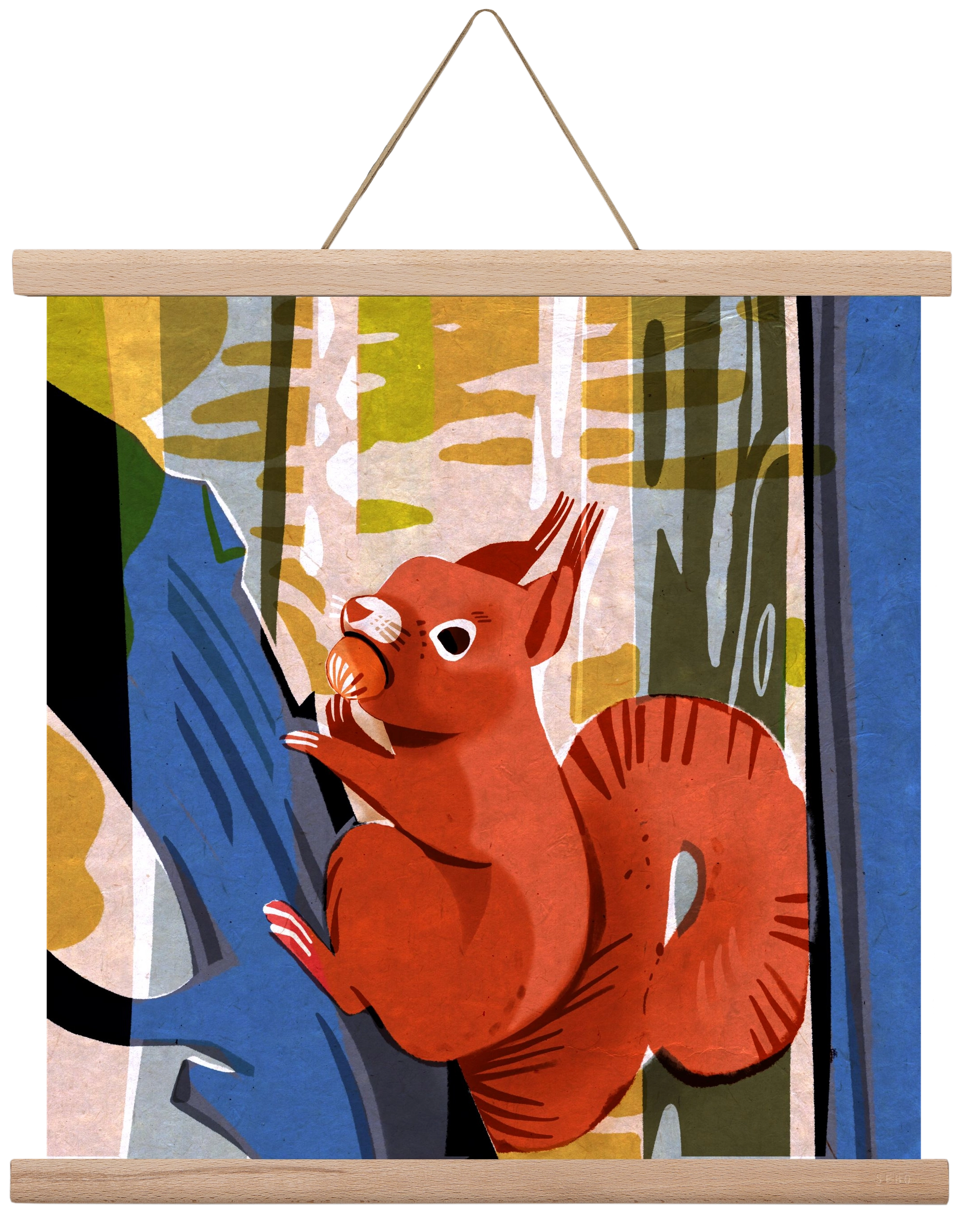Mókus, 40x40 cm (40x40 cm), Tölgy akasztó