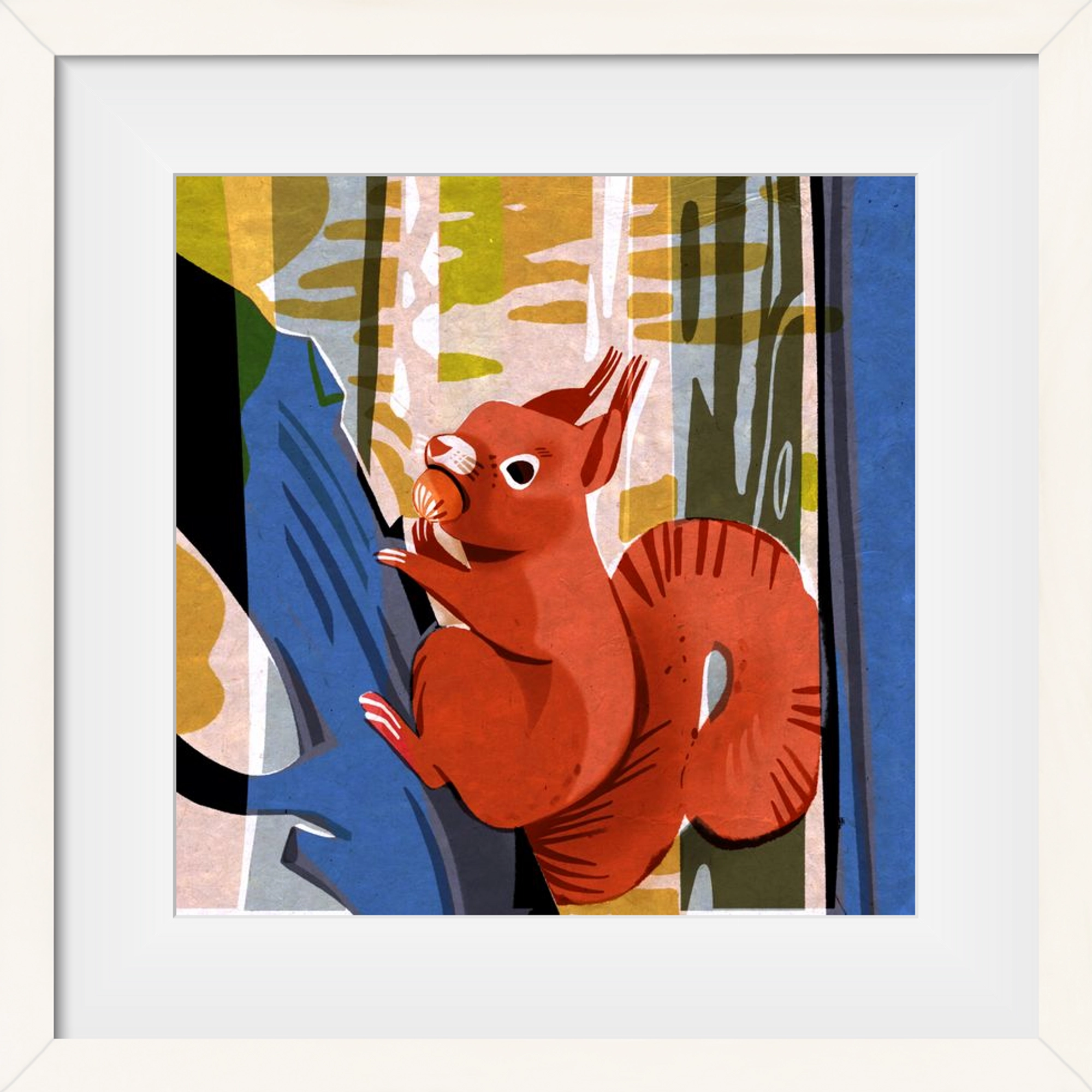 Mókus, 50x50 cm (40x40 cm), Fehér keret, paszpartuval