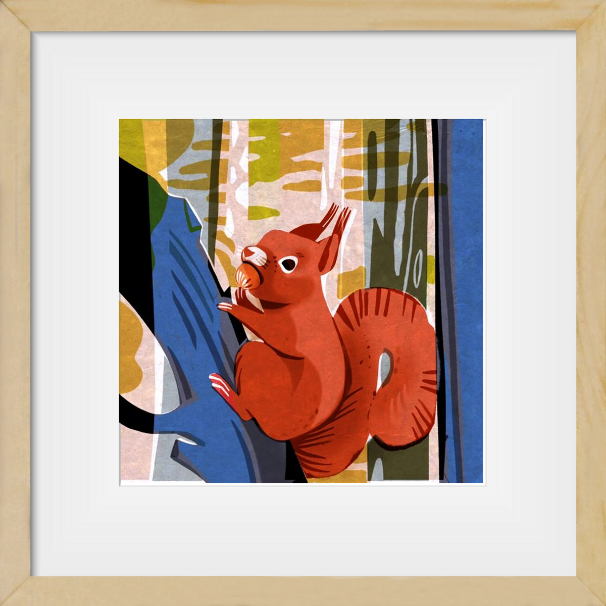 Mókus, 30x30 cm (20x20 cm), Tölgy keret, paszpartuval