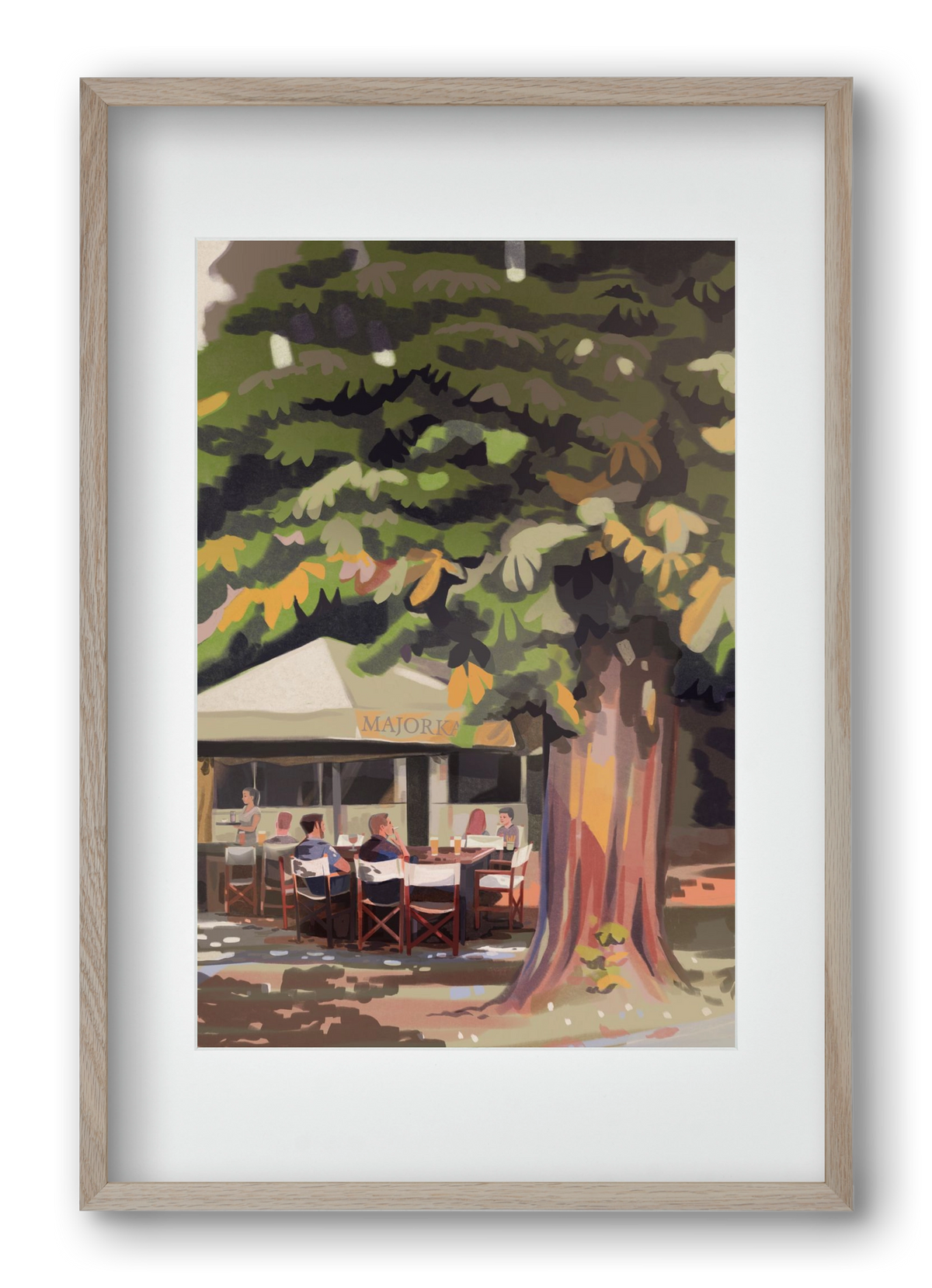 Majorka, 40x60 cm (30x45 cm), Tölgy keret, paszpartuval