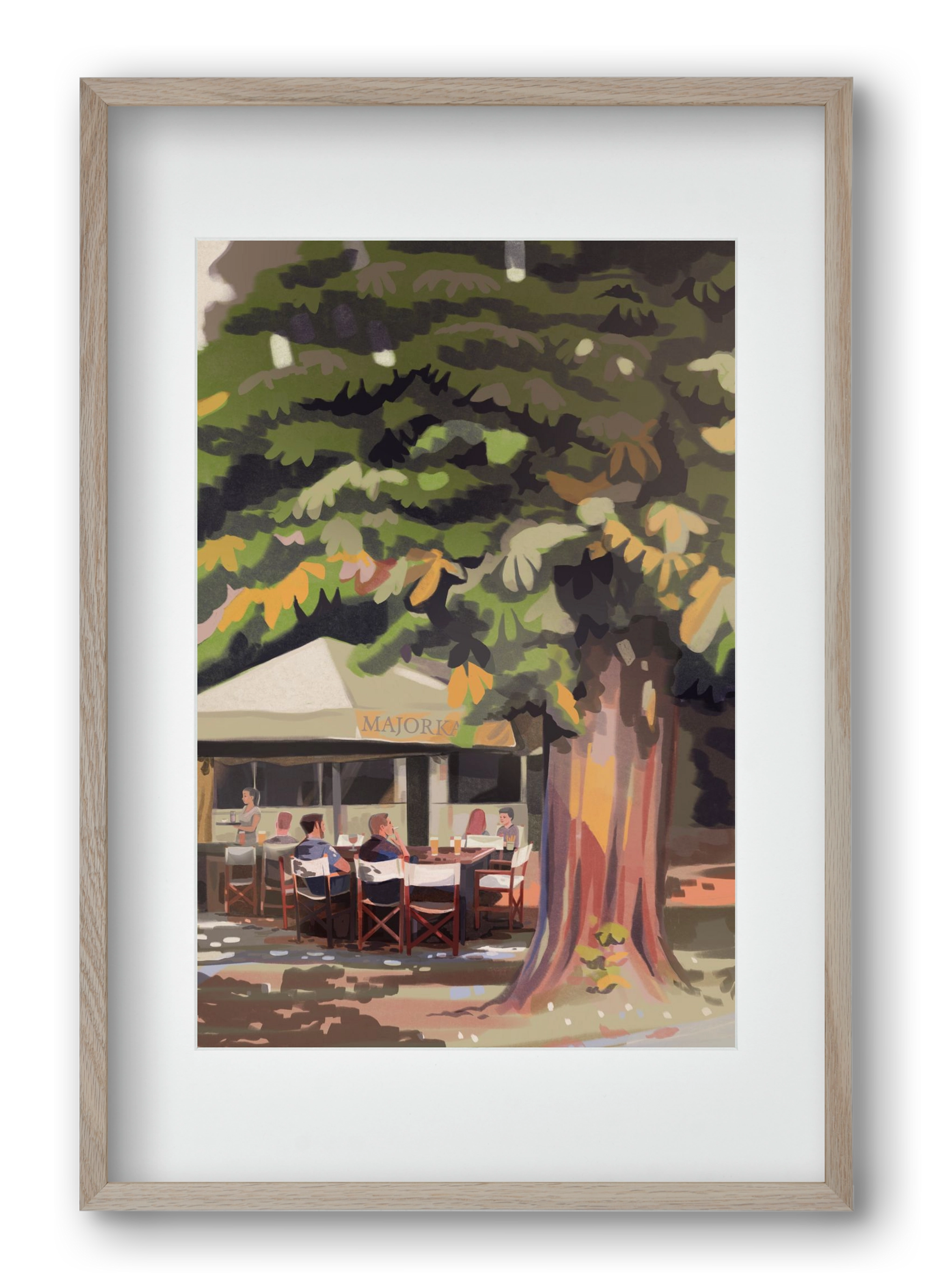 Majorka, 40x60 cm (30x45 cm), Tölgy keret, paszpartuval