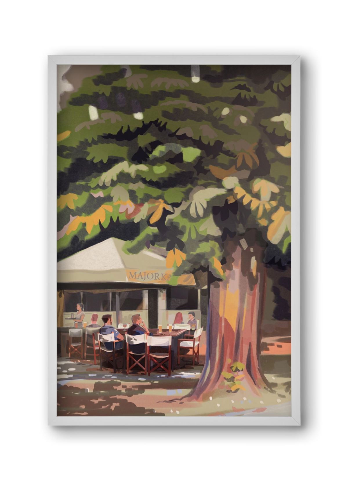 Majorka, 30x45 cm (30x45 cm), Fehér keret