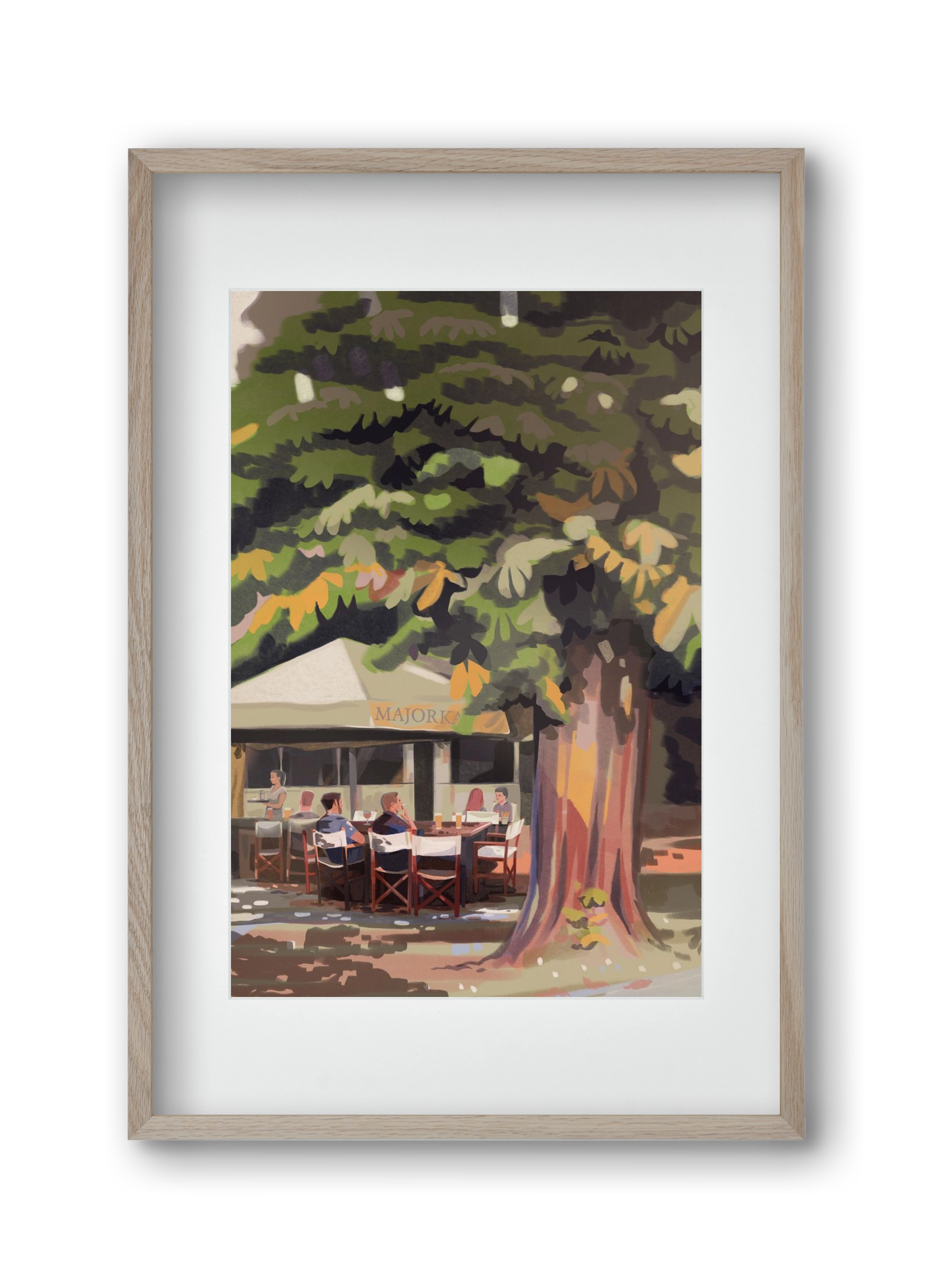 Majorka, 30x45 cm (20x30 cm), Tölgy keret, paszpartuval