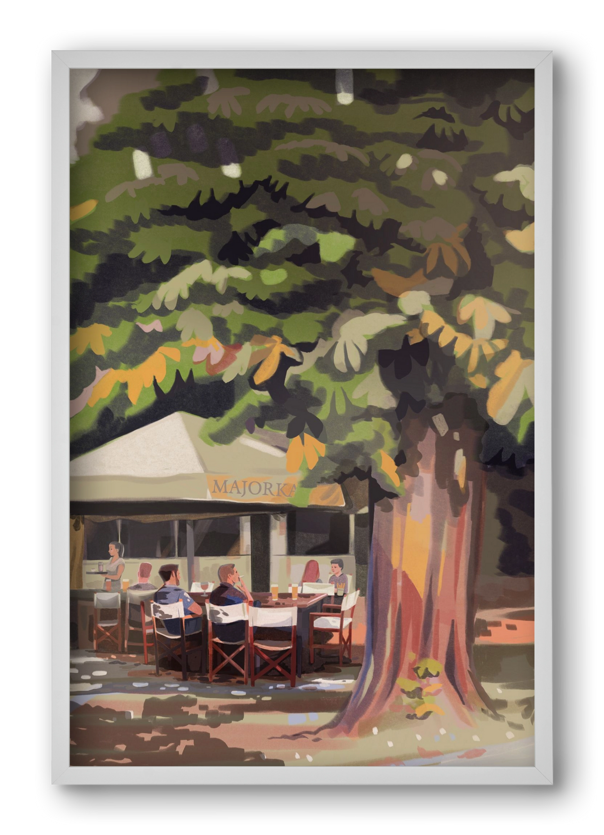 Majorka, 40x60 cm (40x60 cm), Fehér keret