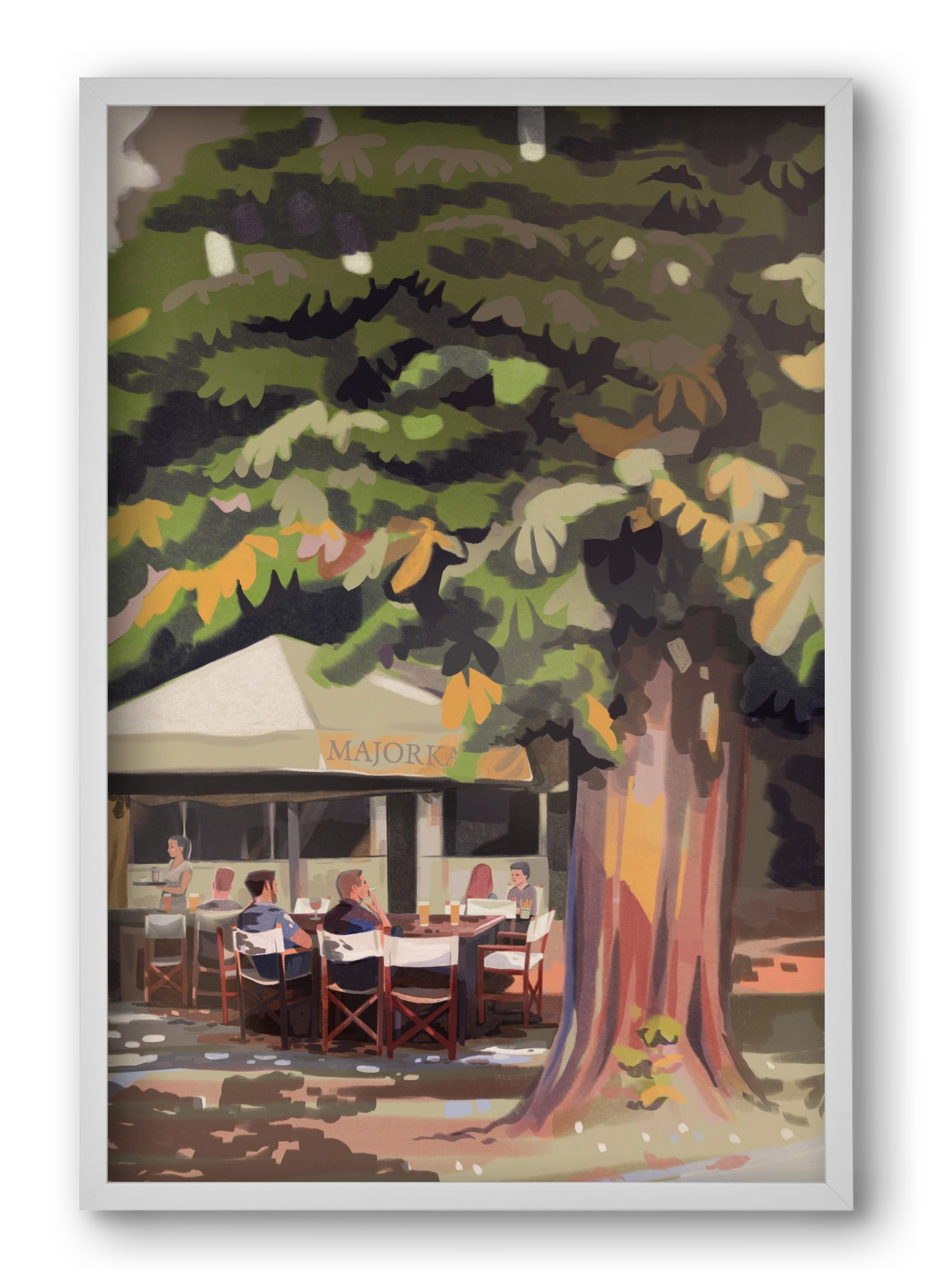 Majorka, 40x60 cm (40x60 cm), Fehér keret