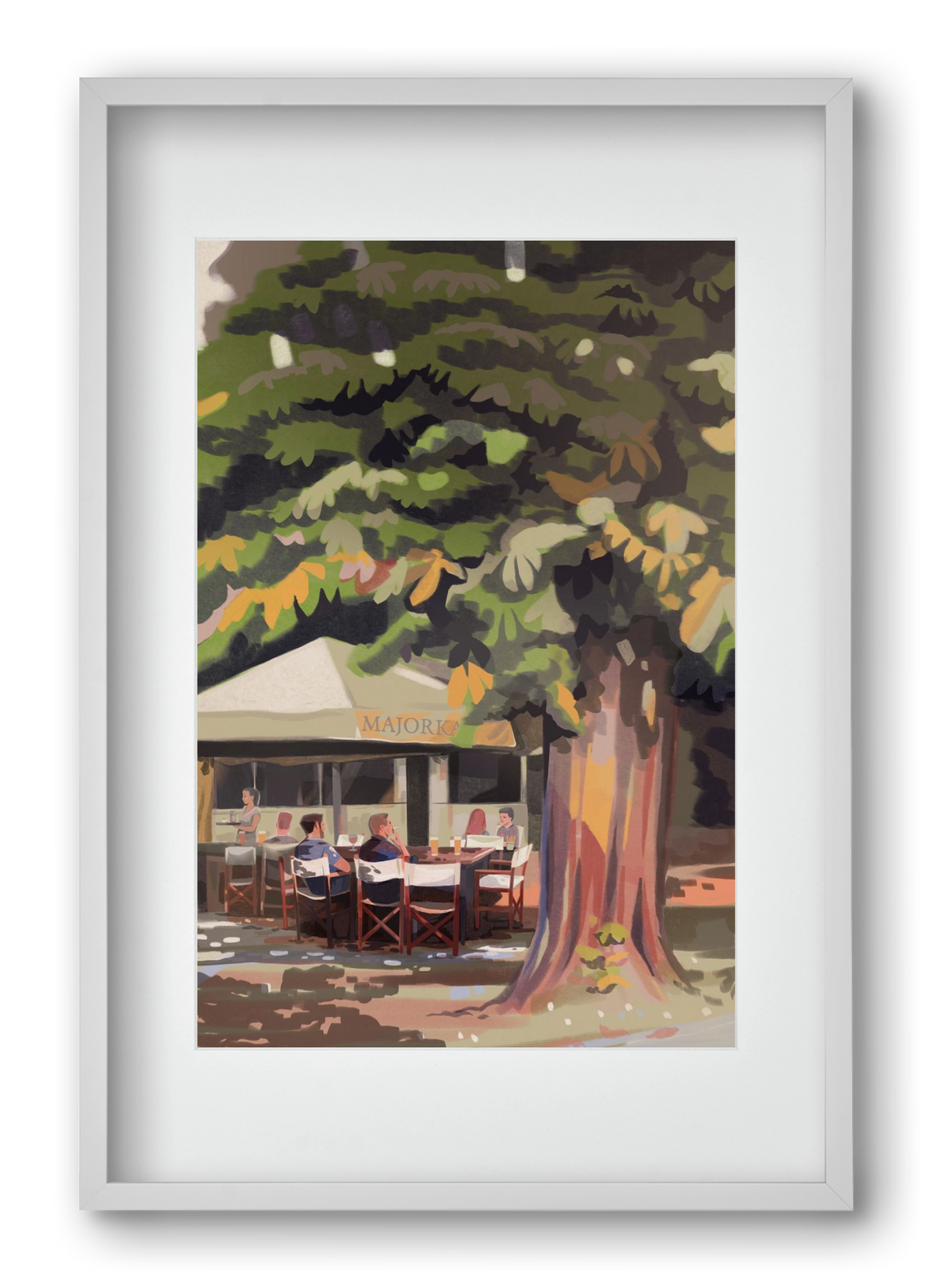 Majorka, 40x60 cm (30x45 cm), Fehér keret, paszpartuval