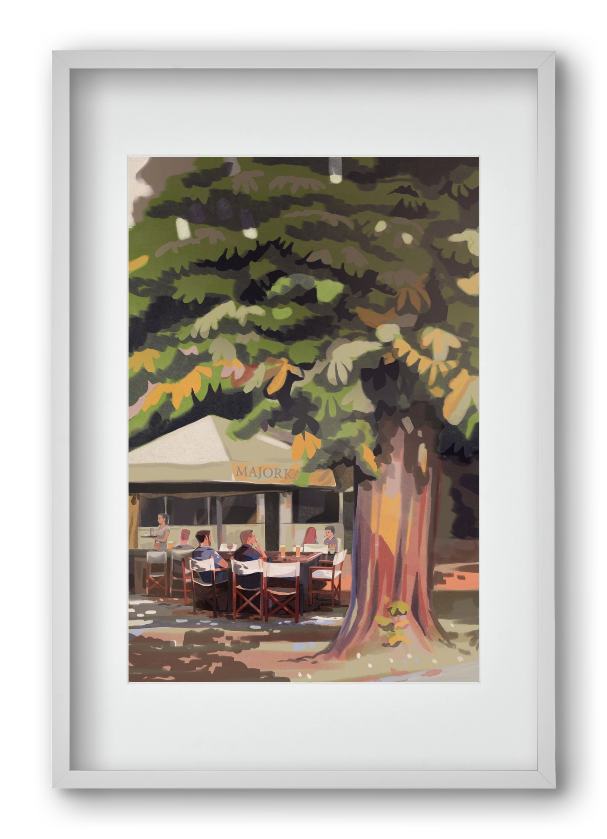 Majorka, 40x60 cm (30x45 cm), Fehér keret, paszpartuval