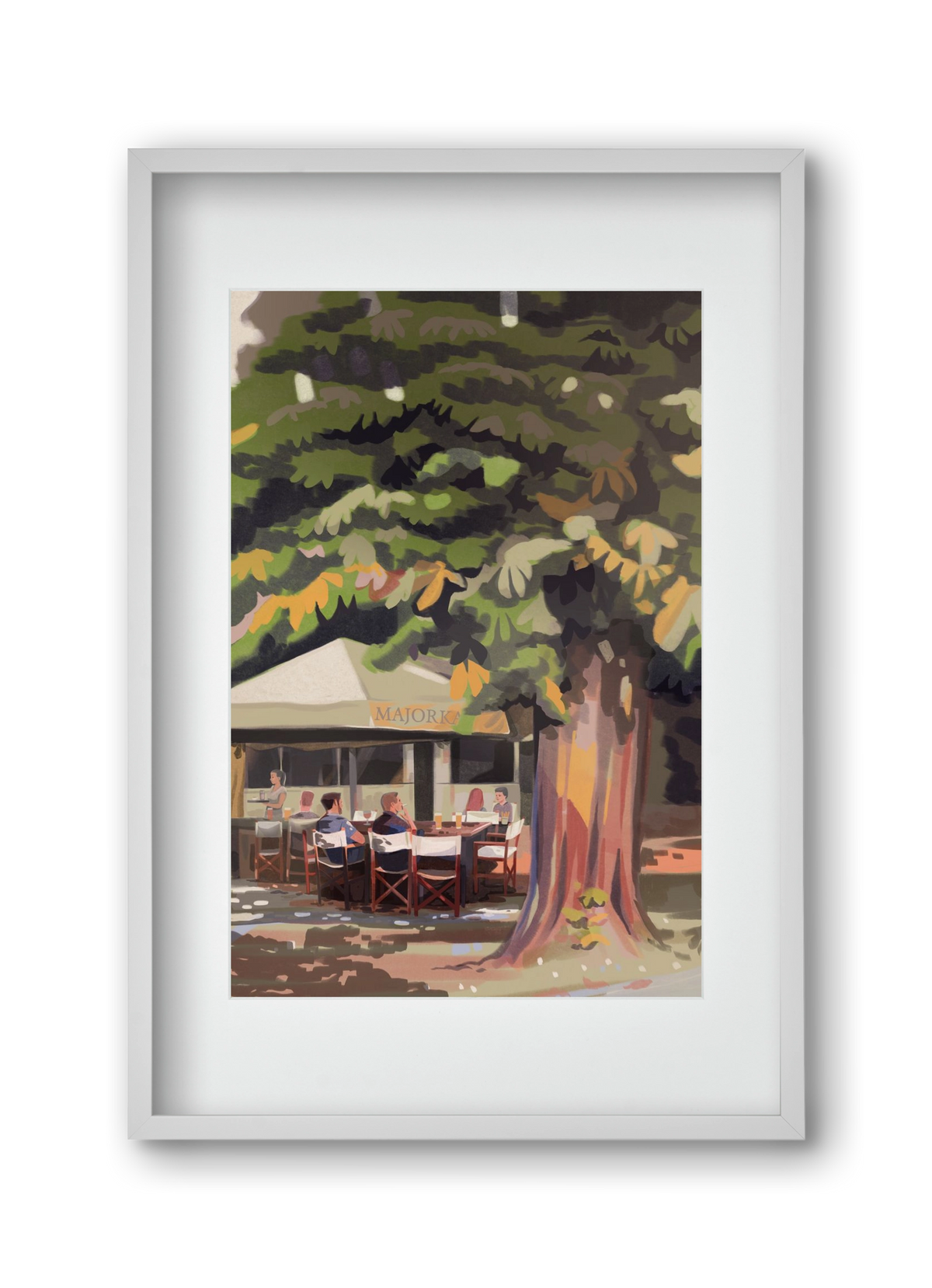 Majorka, 30x45 cm (20x30 cm), Fehér keret, paszpartuval