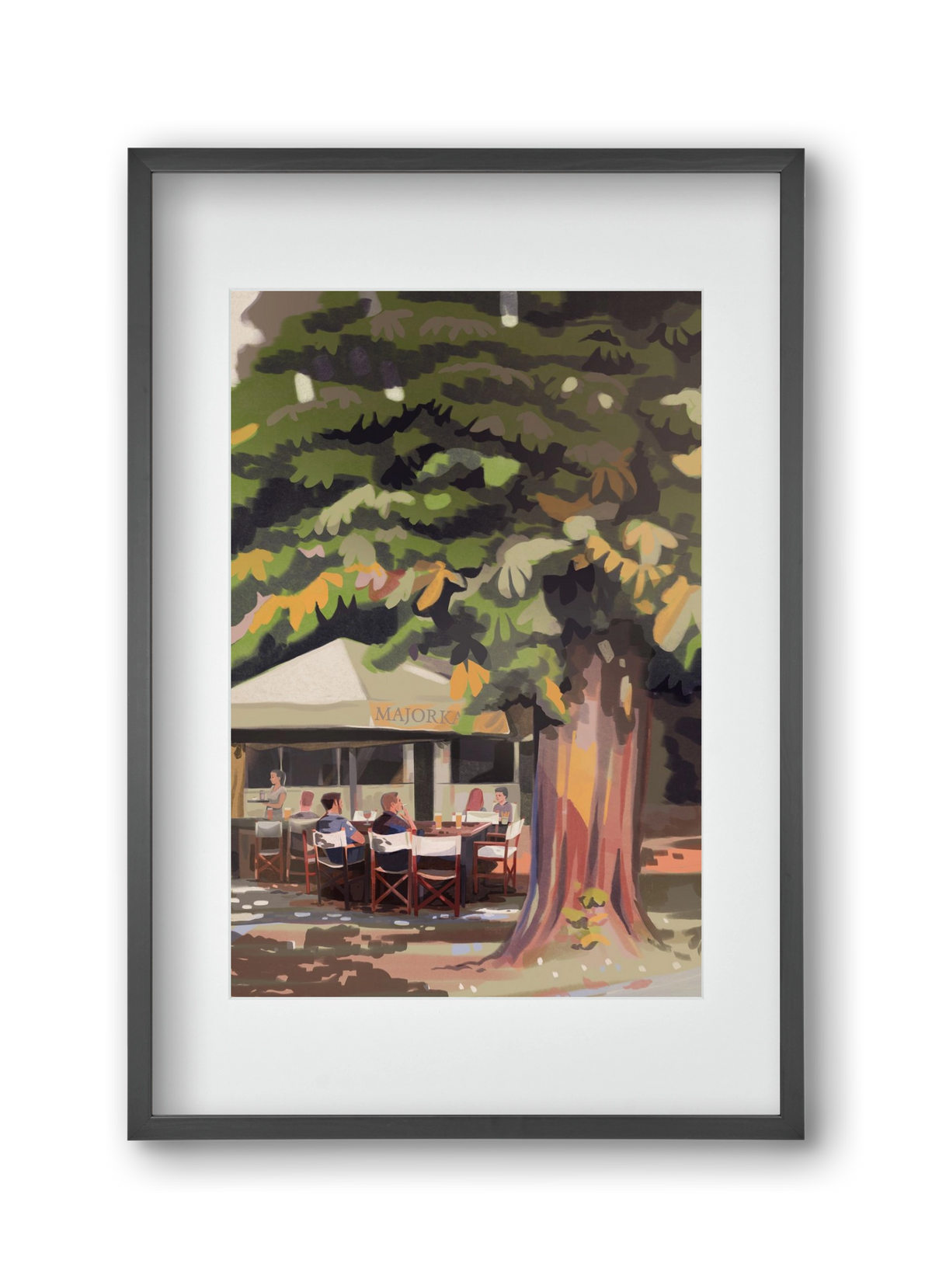 Majorka, 30x45 cm (20x30 cm), Fekete keret, paszpartuval