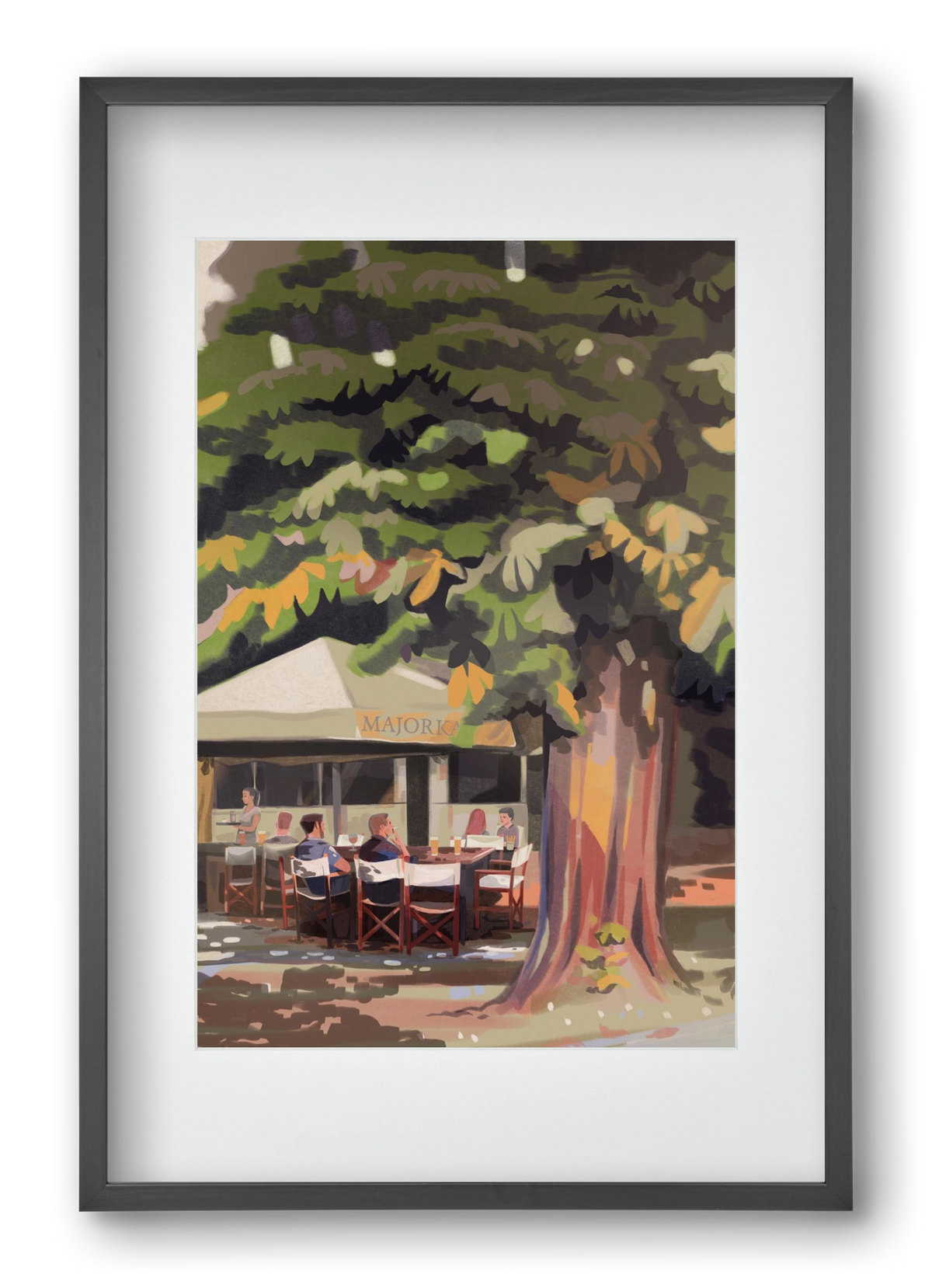 Majorka, 40x60 cm (30x45 cm), Fekete keret, paszpartuval