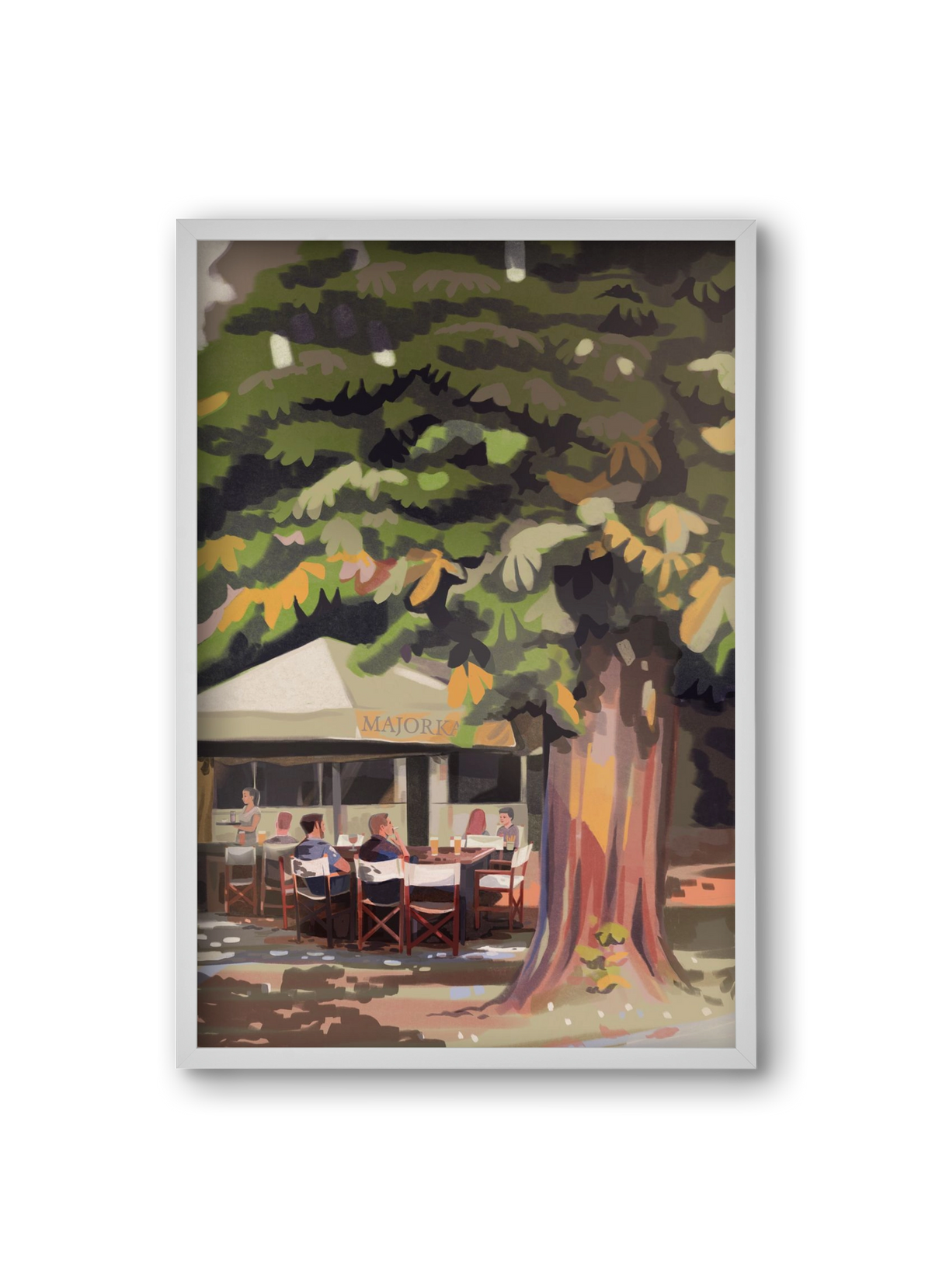 Majorka, 20x30 cm (20x30 cm), Fehér keret