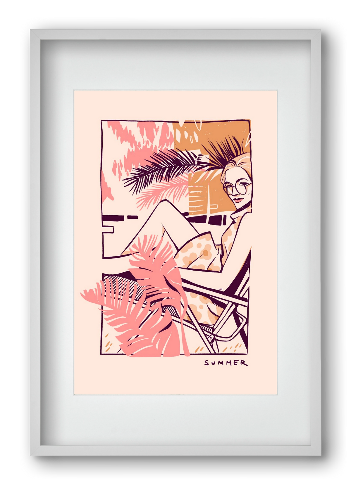 Summer, 40x60 cm (30x45 cm), Fehér keret, paszpartuval