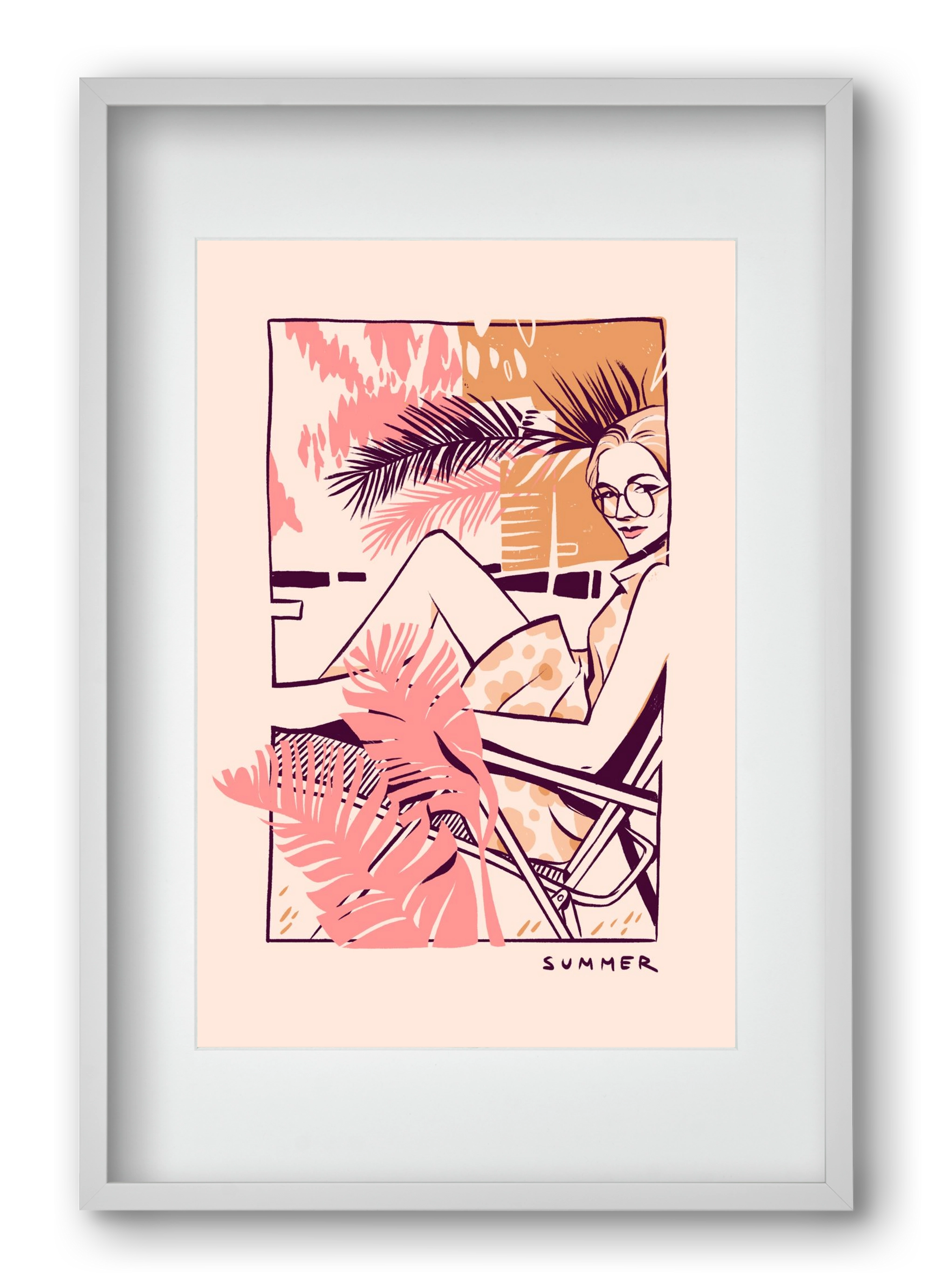 Summer, 40x60 cm (30x45 cm), Fehér keret, paszpartuval