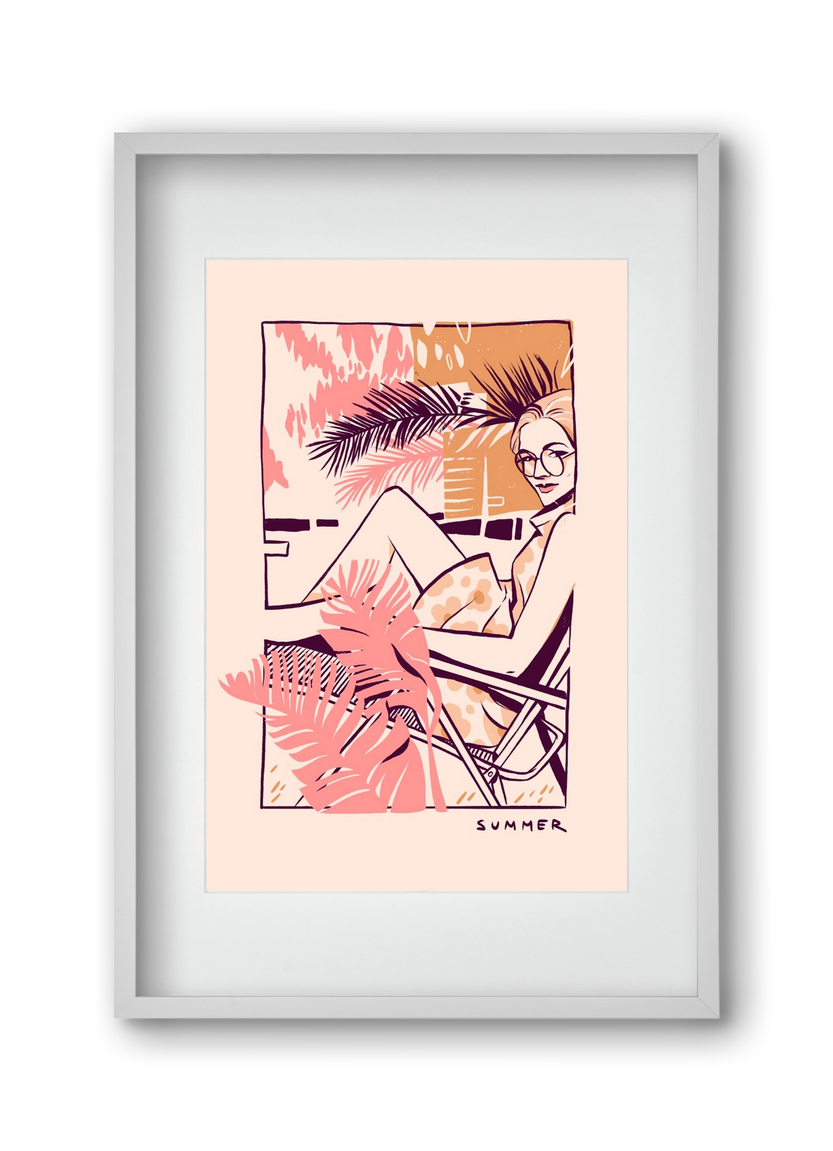 Summer, 30x45 cm (20x30 cm), Fehér keret, paszpartuval