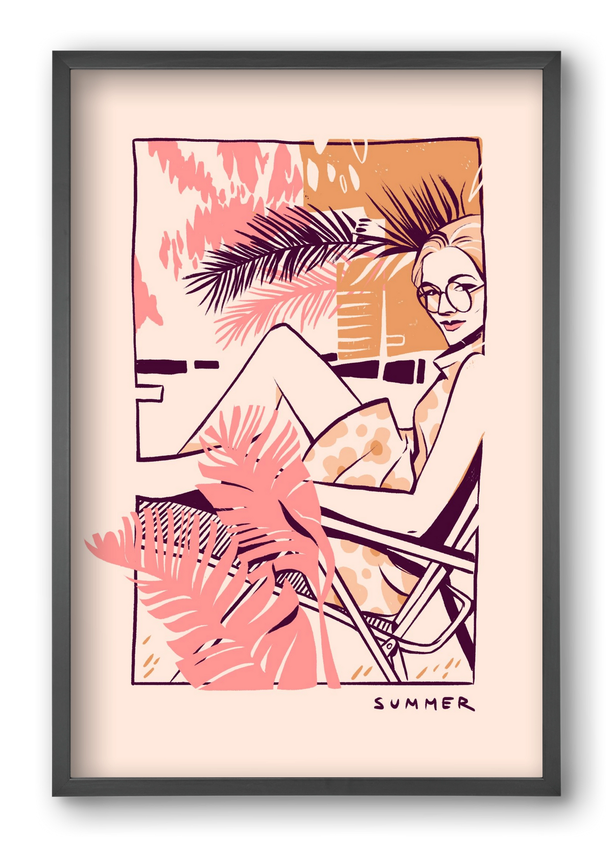 Summer, 40x60 cm (40x60 cm), Fekete keret