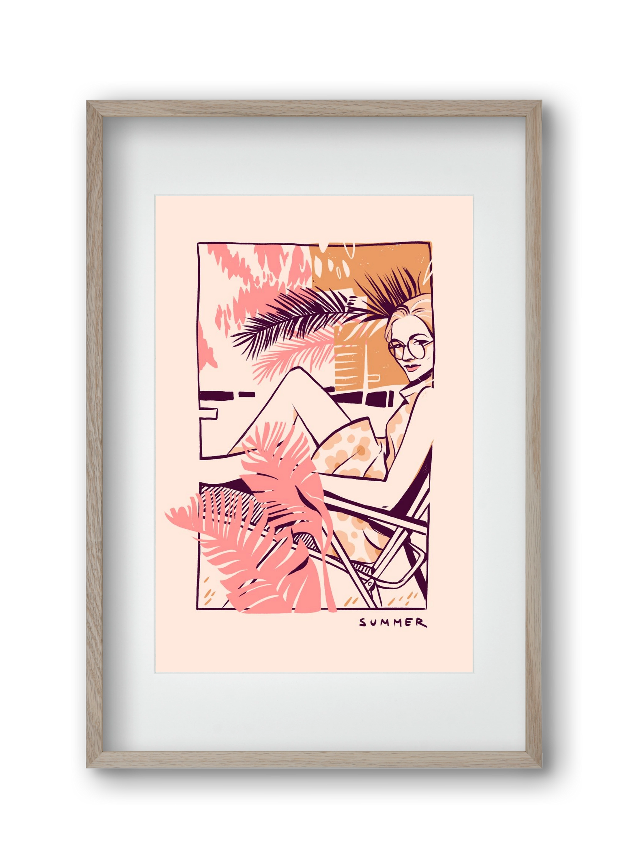 Summer, 30x45 cm (20x30 cm), Tölgy keret, paszpartuval