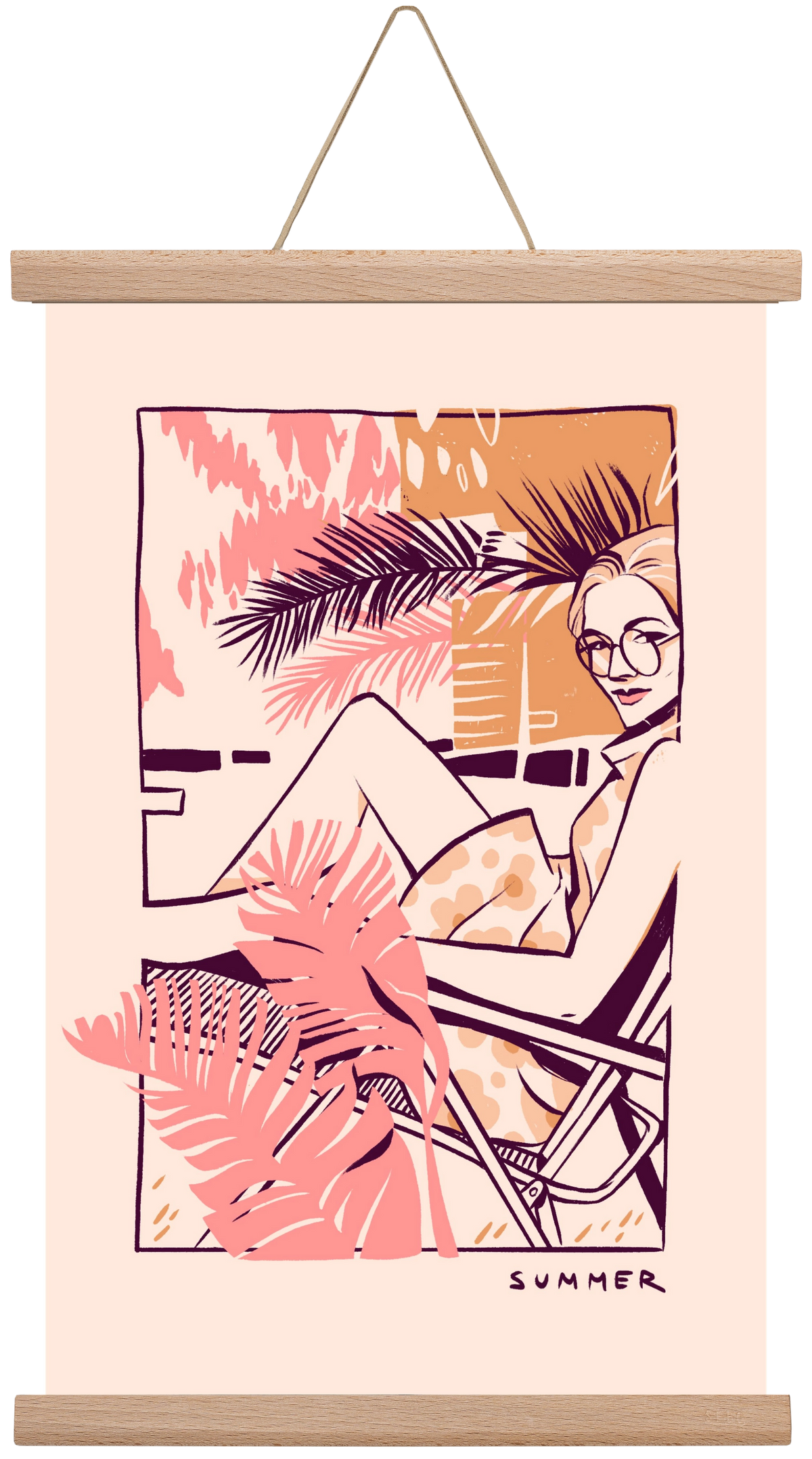 Summer, 30x45 cm (30x45 cm), Tölgy akasztó