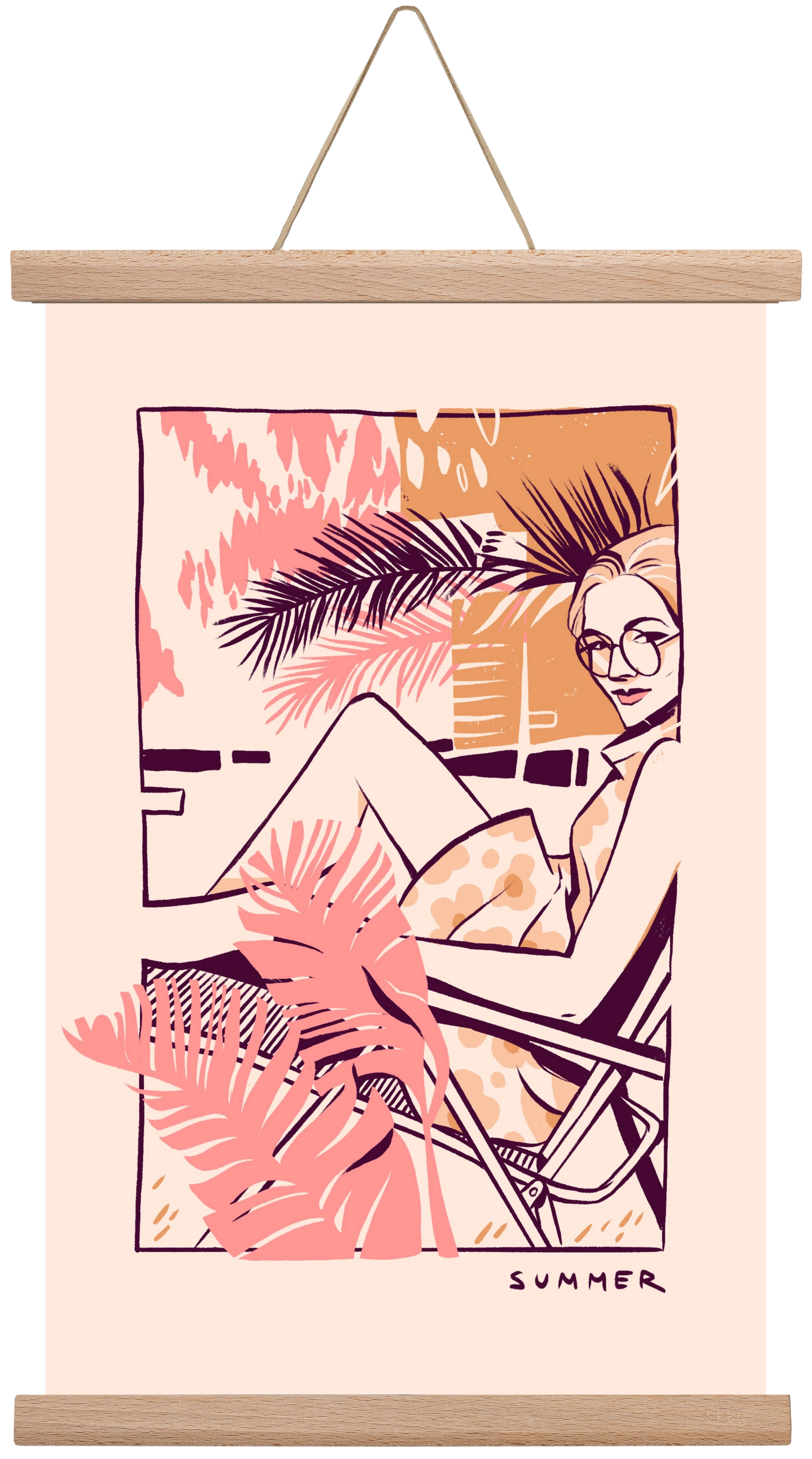 Summer, 30x45 cm (30x45 cm), Tölgy akasztó