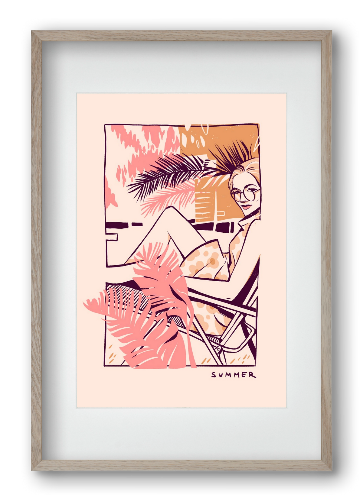 Summer, 40x60 cm (30x45 cm), Tölgy keret, paszpartuval