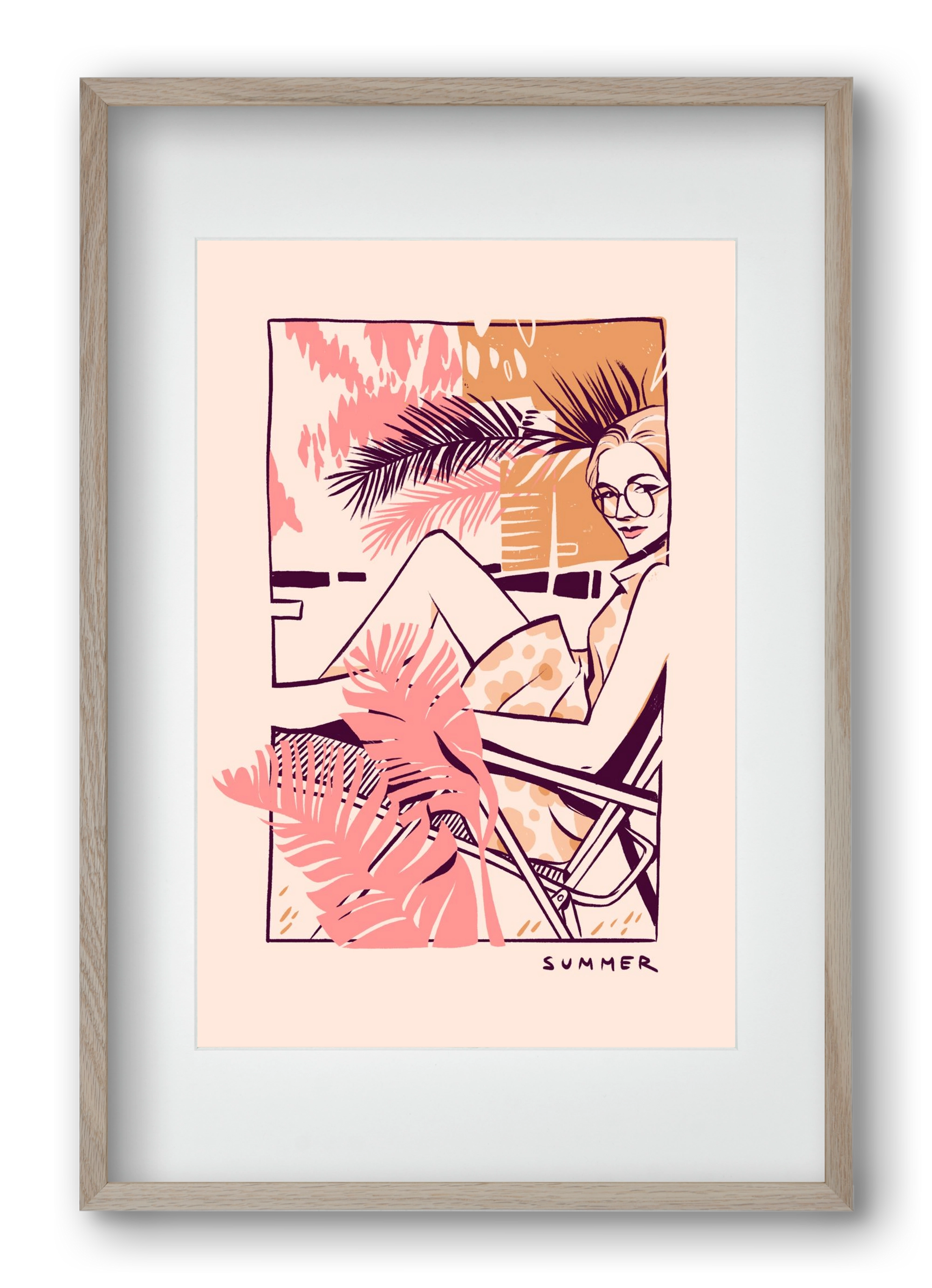 Summer, 40x60 cm (30x45 cm), Tölgy keret, paszpartuval