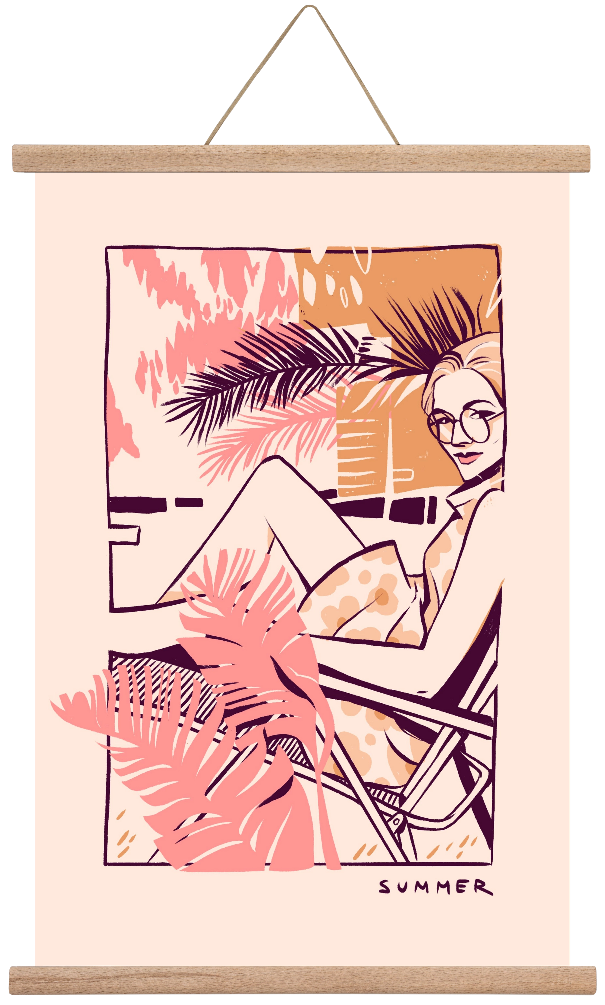 Summer, 40x60 cm (40x60 cm), Tölgy akasztó