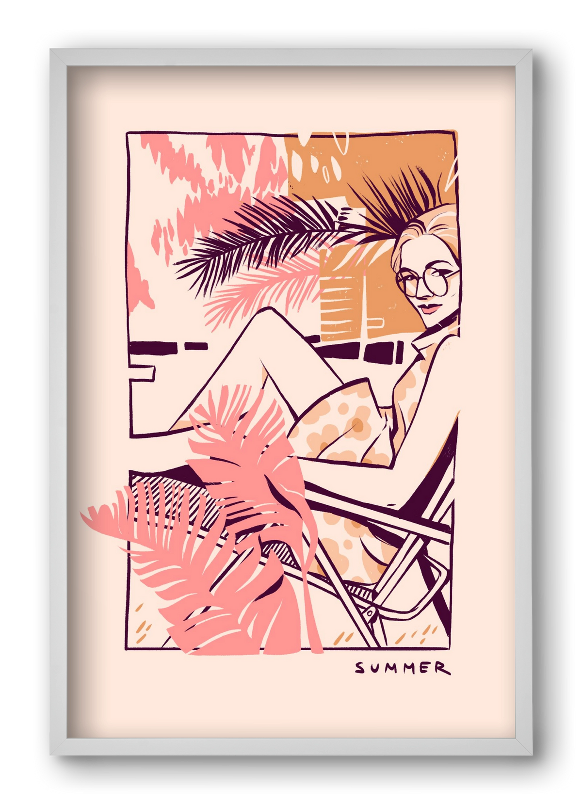 Summer, 40x60 cm (40x60 cm), Fehér keret