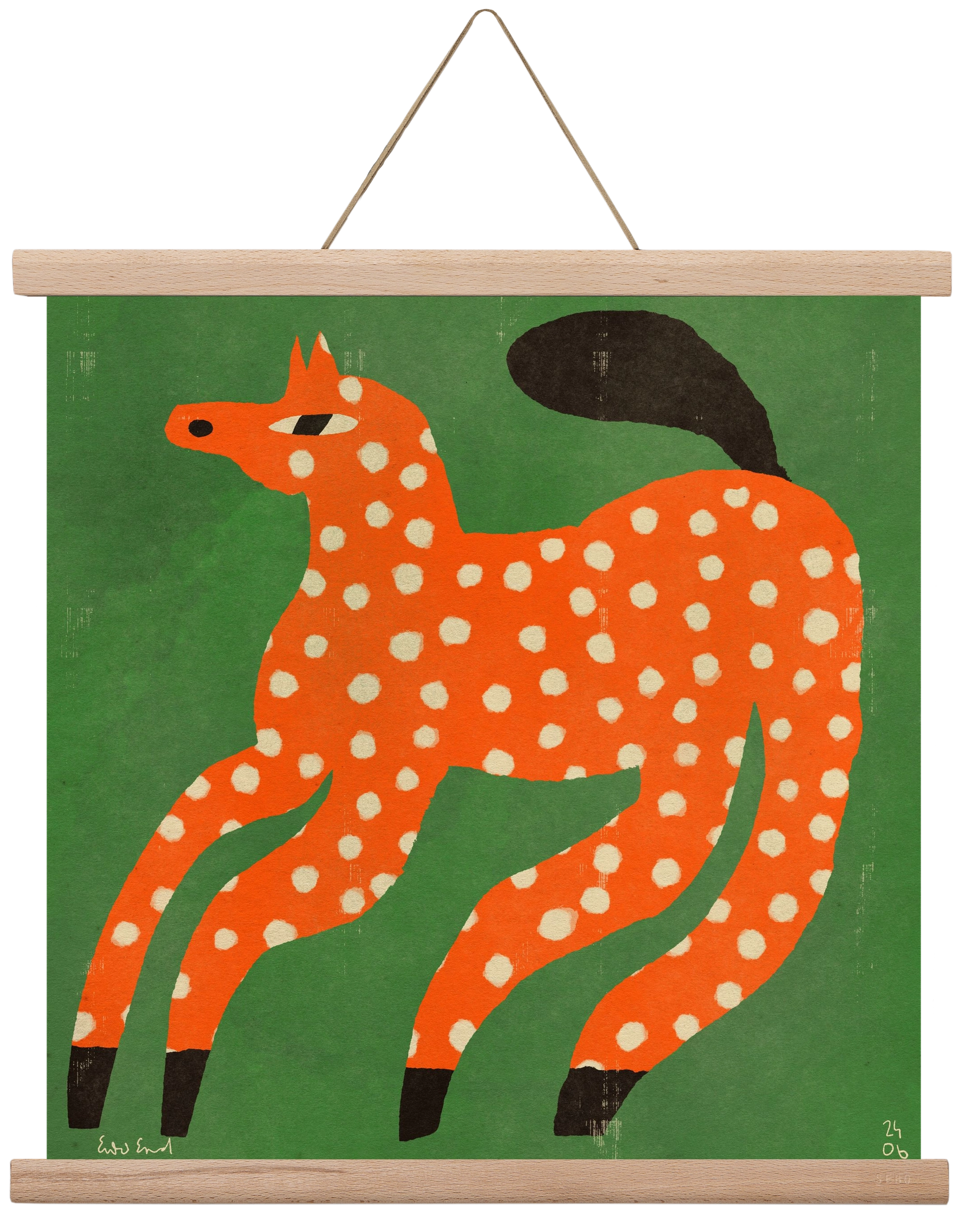 Red Spotted Horse, 40x40 cm (40x40 cm), Tölgy akasztó