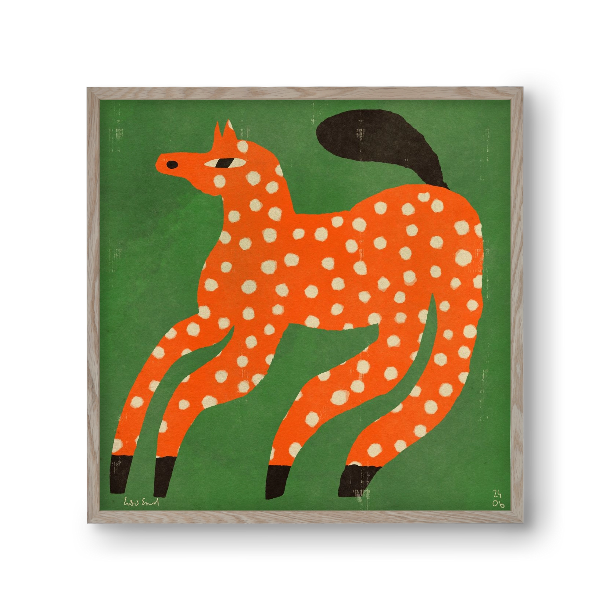 Red Spotted Horse, 30x30 cm (30x30 cm), Tölgy keret
