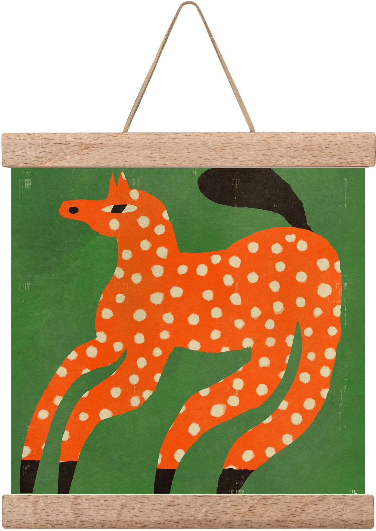 Red Spotted Horse, 20x20 cm (20x20 cm), Tölgy akasztó