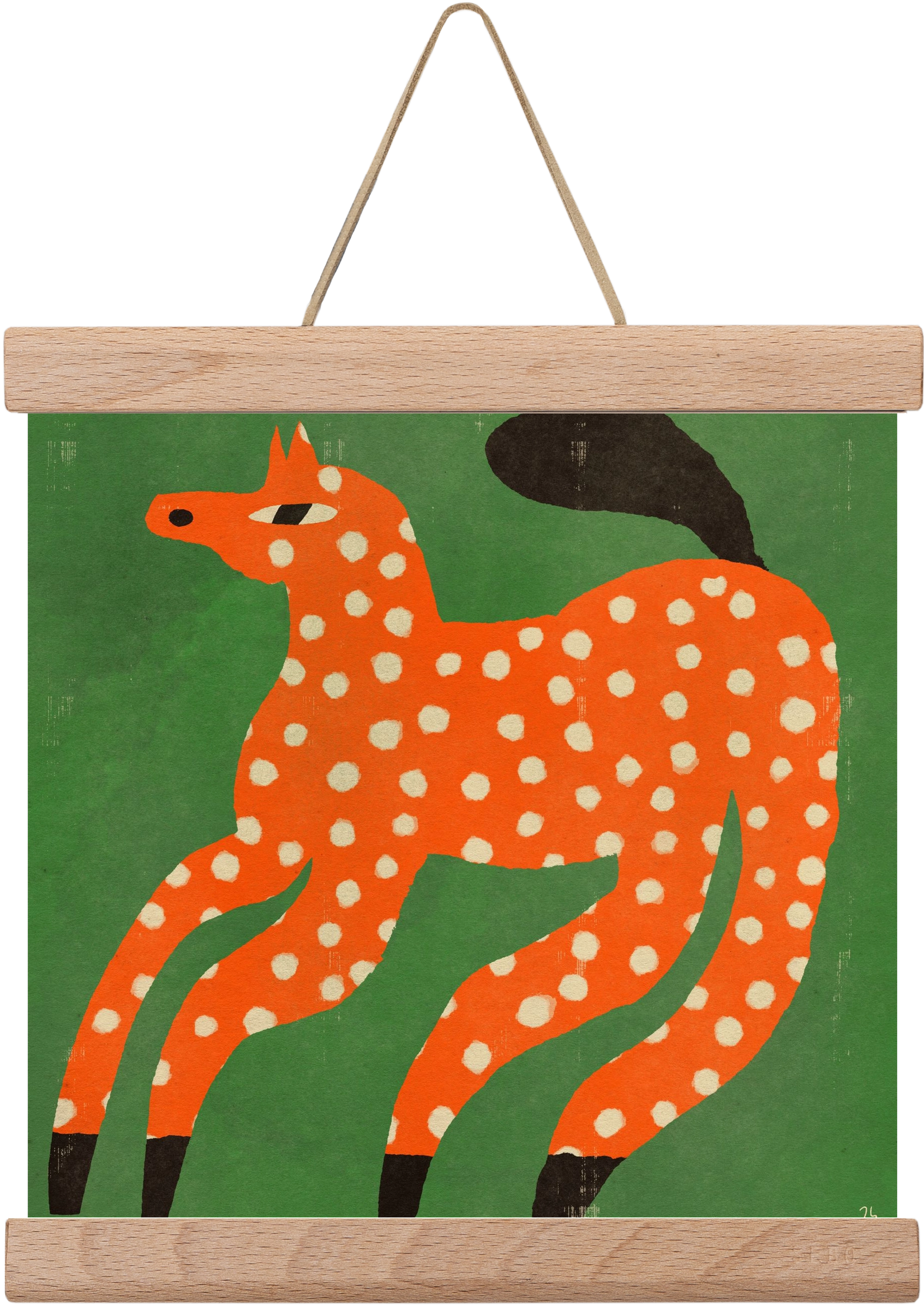 Red Spotted Horse, 20x20 cm (20x20 cm), Tölgy akasztó