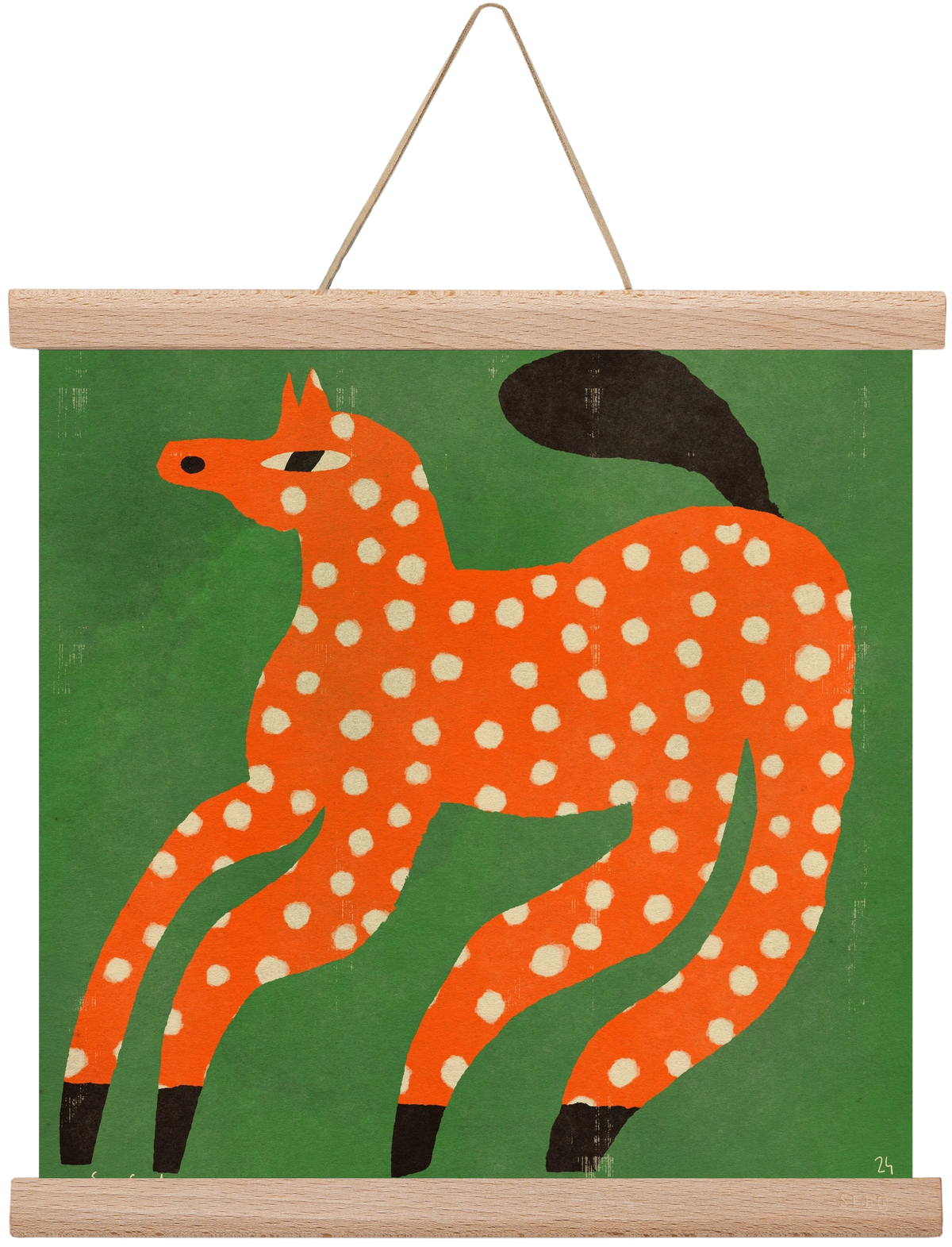 Red Spotted Horse, 30x30 cm (30x30 cm), Tölgy akasztó