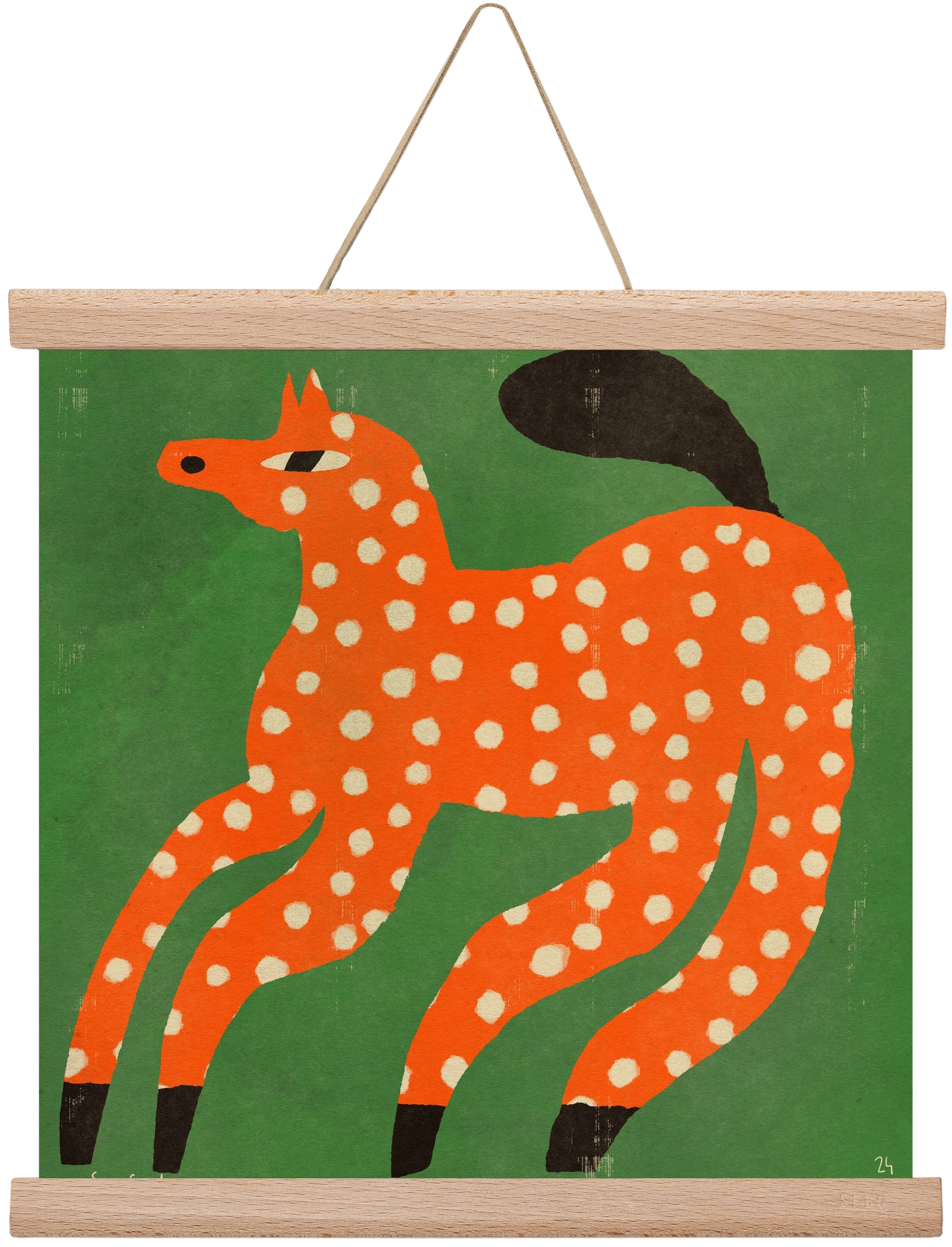Red Spotted Horse, 30x30 cm (30x30 cm), Tölgy akasztó