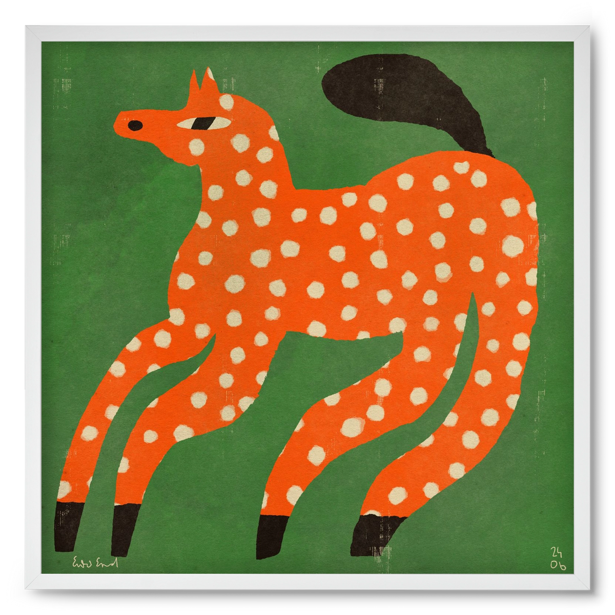 Red Spotted Horse, 50x50 cm (50x50 cm), Fehér keret