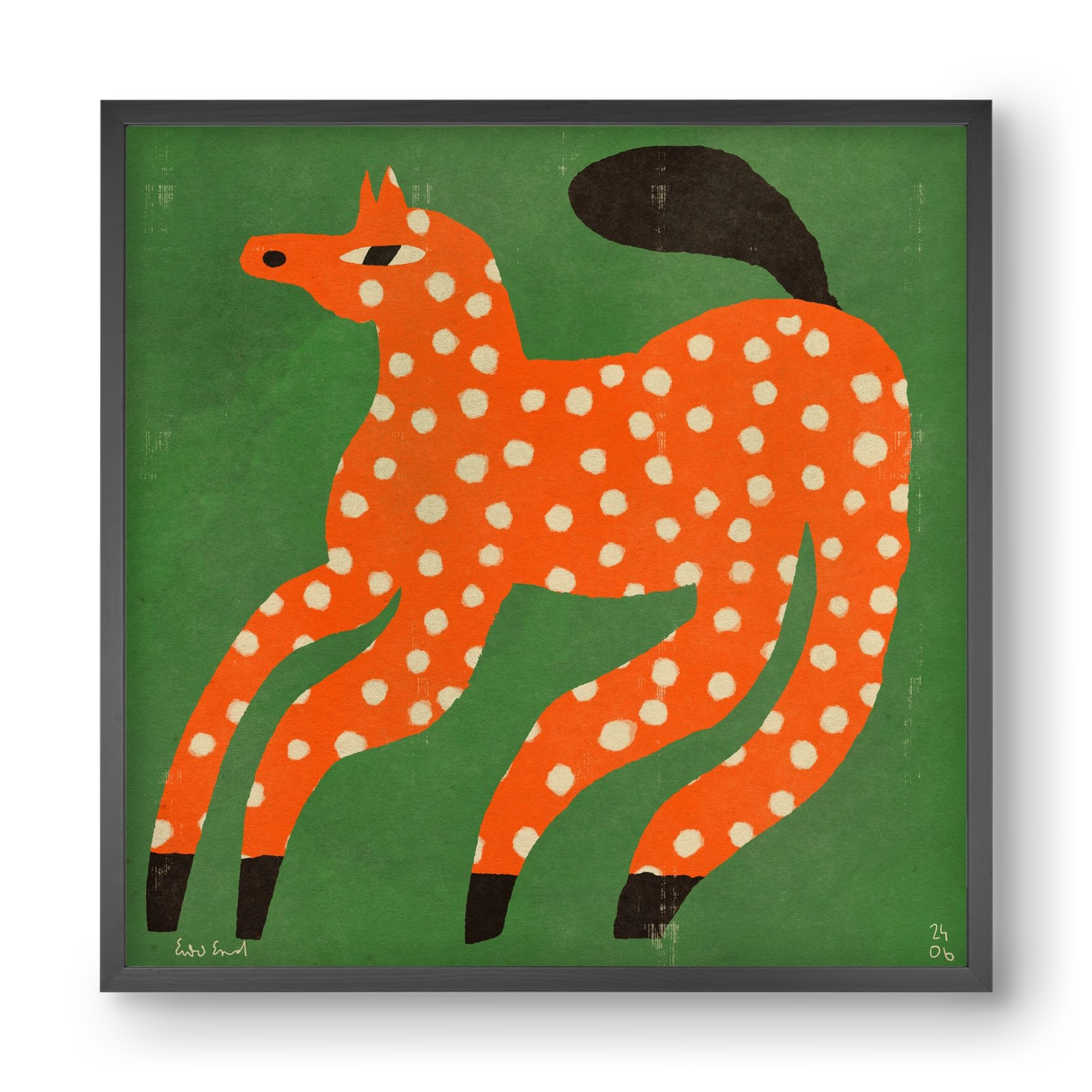 Red Spotted Horse, 40x40 cm (40x40 cm), Fekete keret