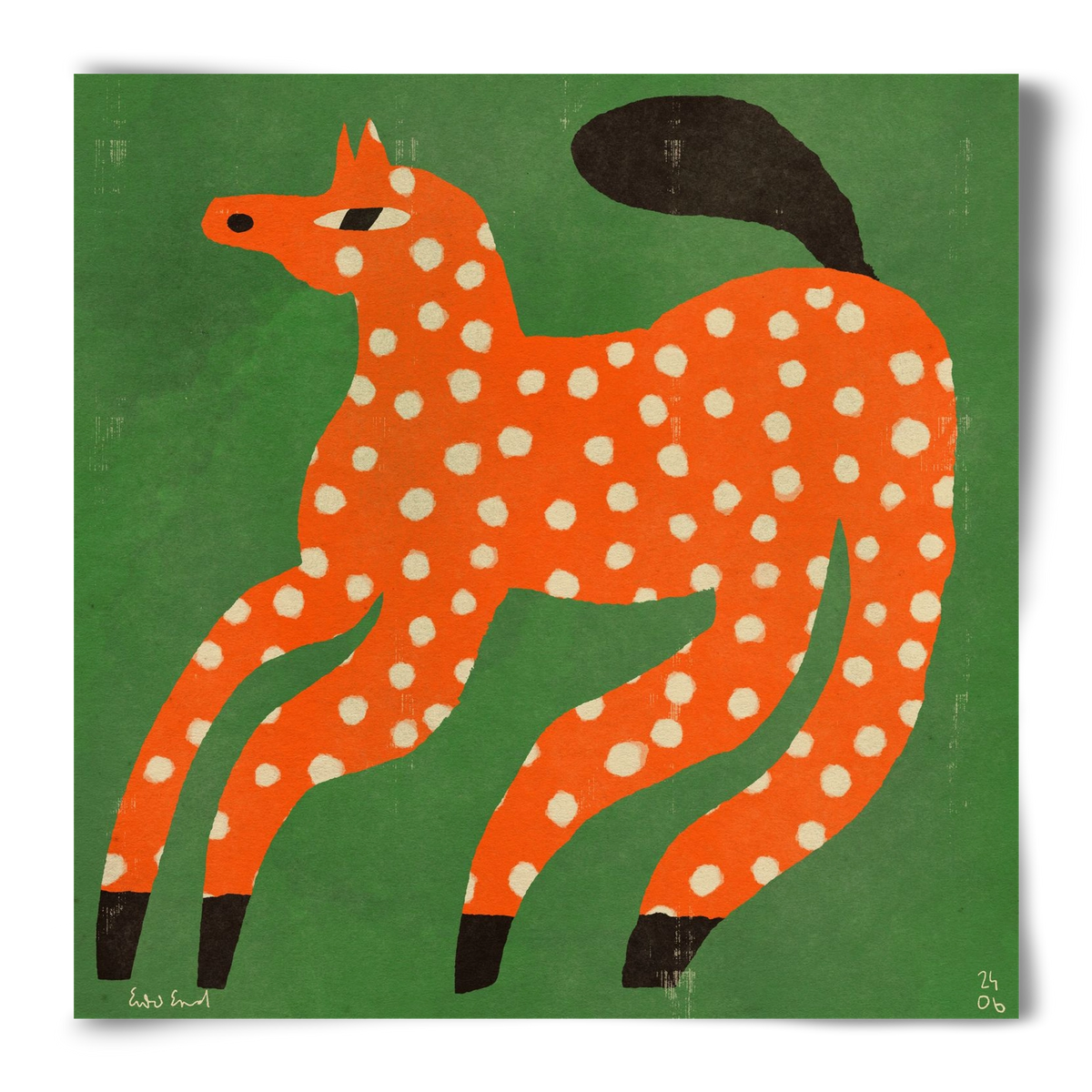 Red Spotted Horse, 50x50 cm, Keret nélkül