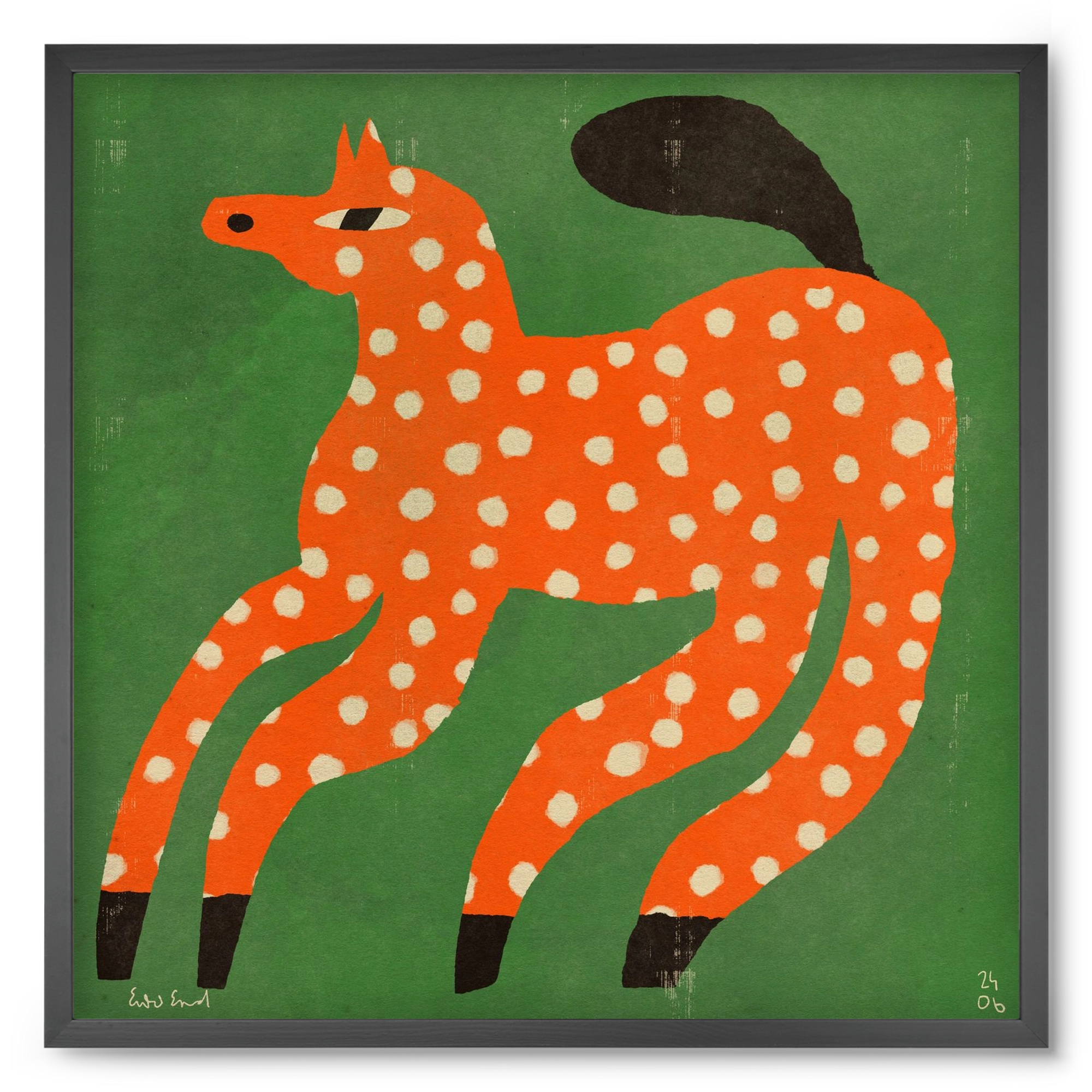 Red Spotted Horse, 50x50 cm (50x50 cm), Fekete keret