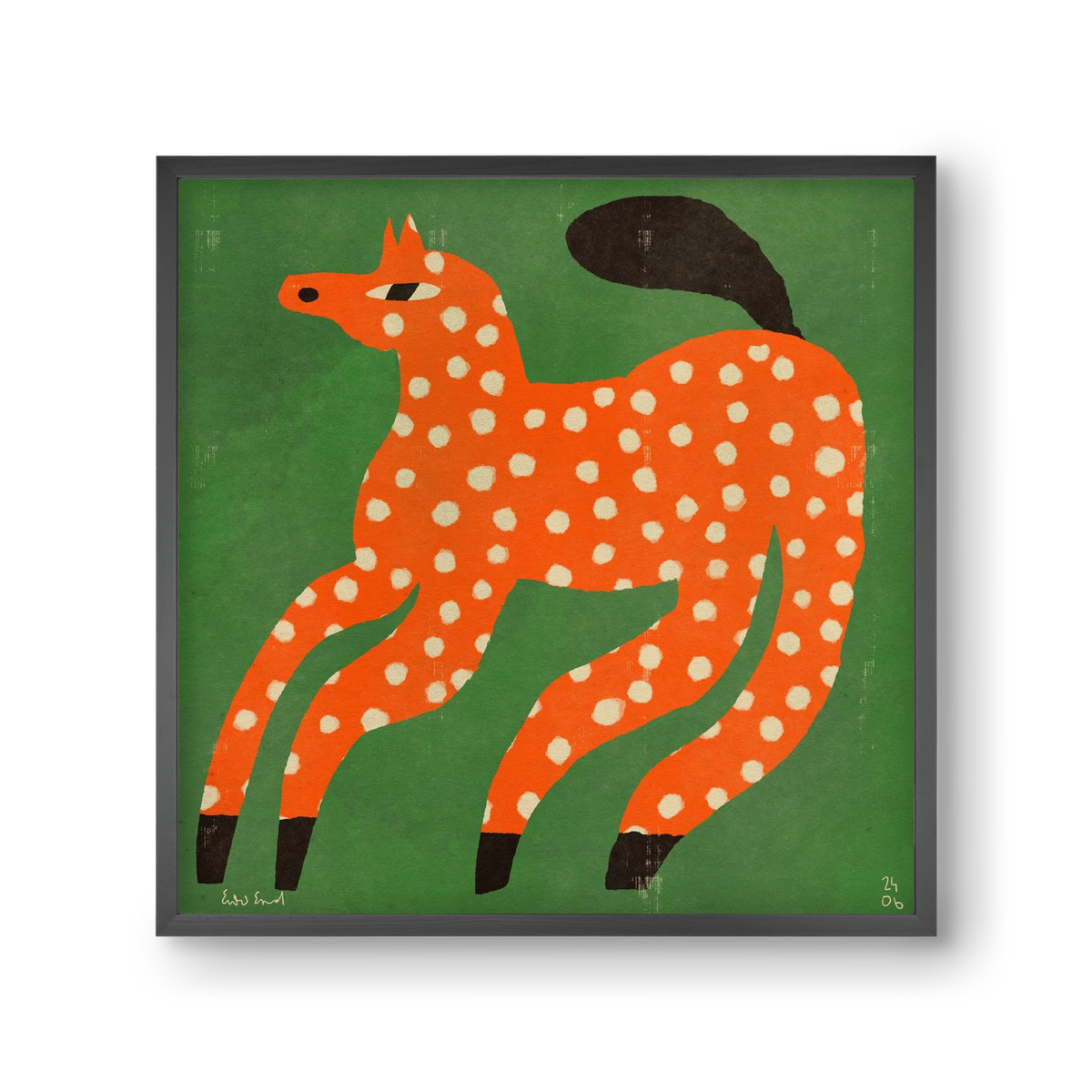 Red Spotted Horse, 30x30 cm (30x30 cm), Fekete keret