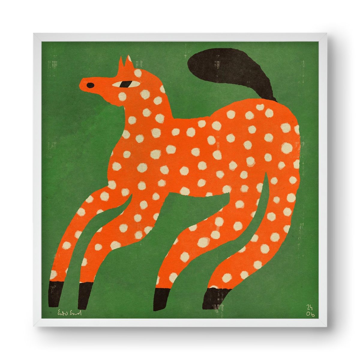 Red Spotted Horse, 40x40 cm (40x40 cm), Fehér keret