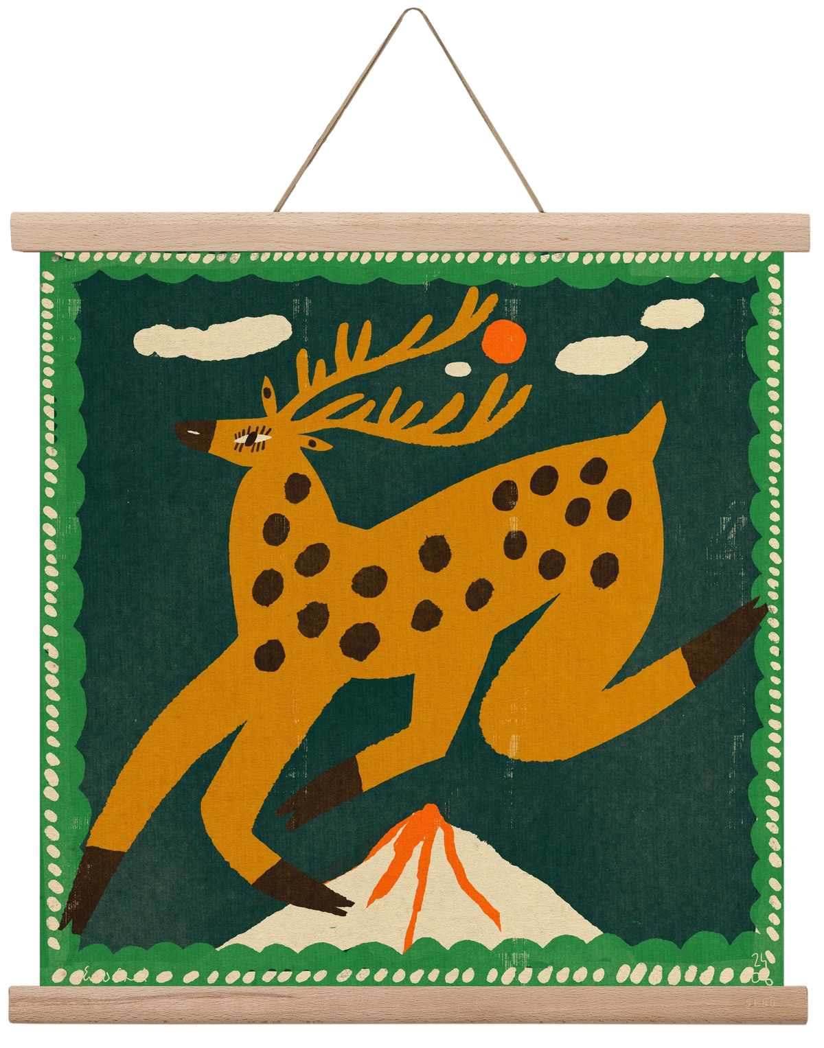 Magic deer, 40x40 cm (40x40 cm), Tölgy akasztó