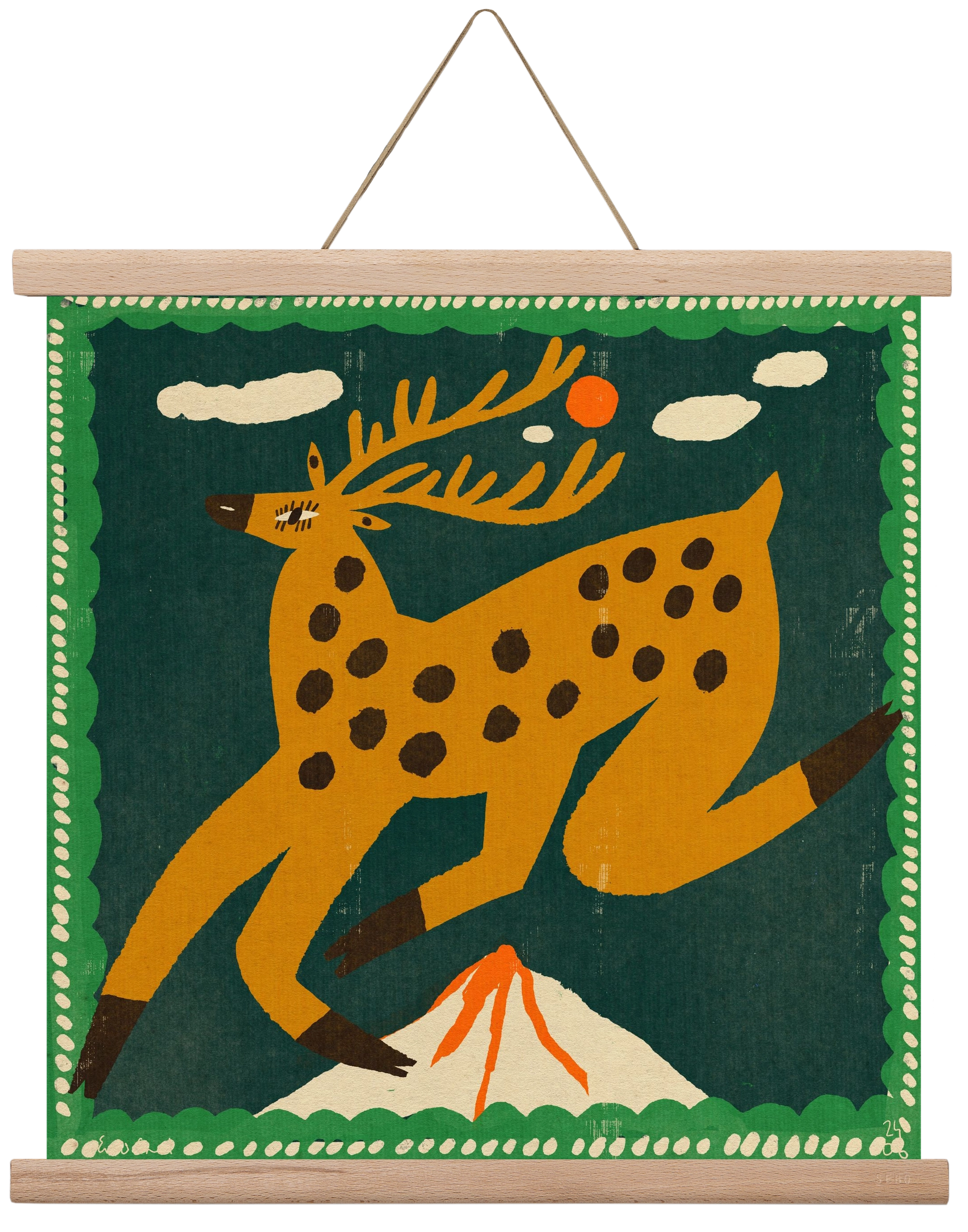 Magic deer, 40x40 cm (40x40 cm), Tölgy akasztó