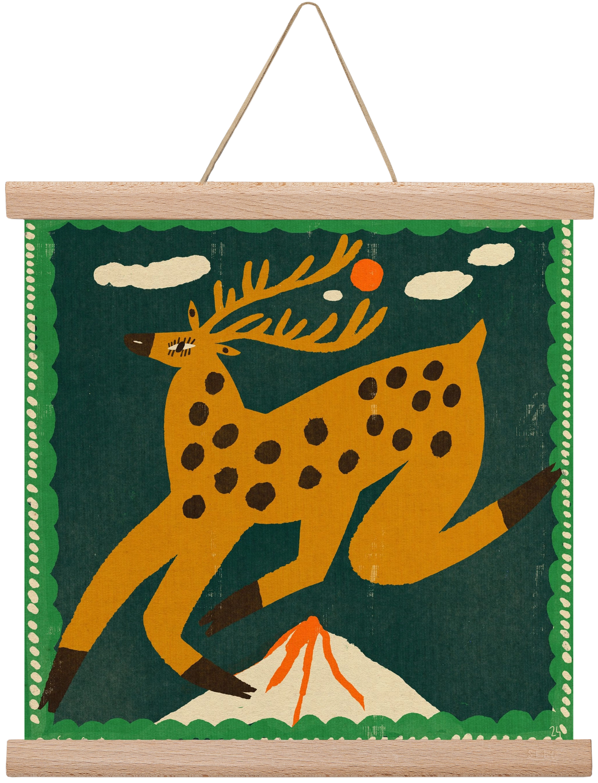 Magic deer, 30x30 cm (30x30 cm), Tölgy akasztó