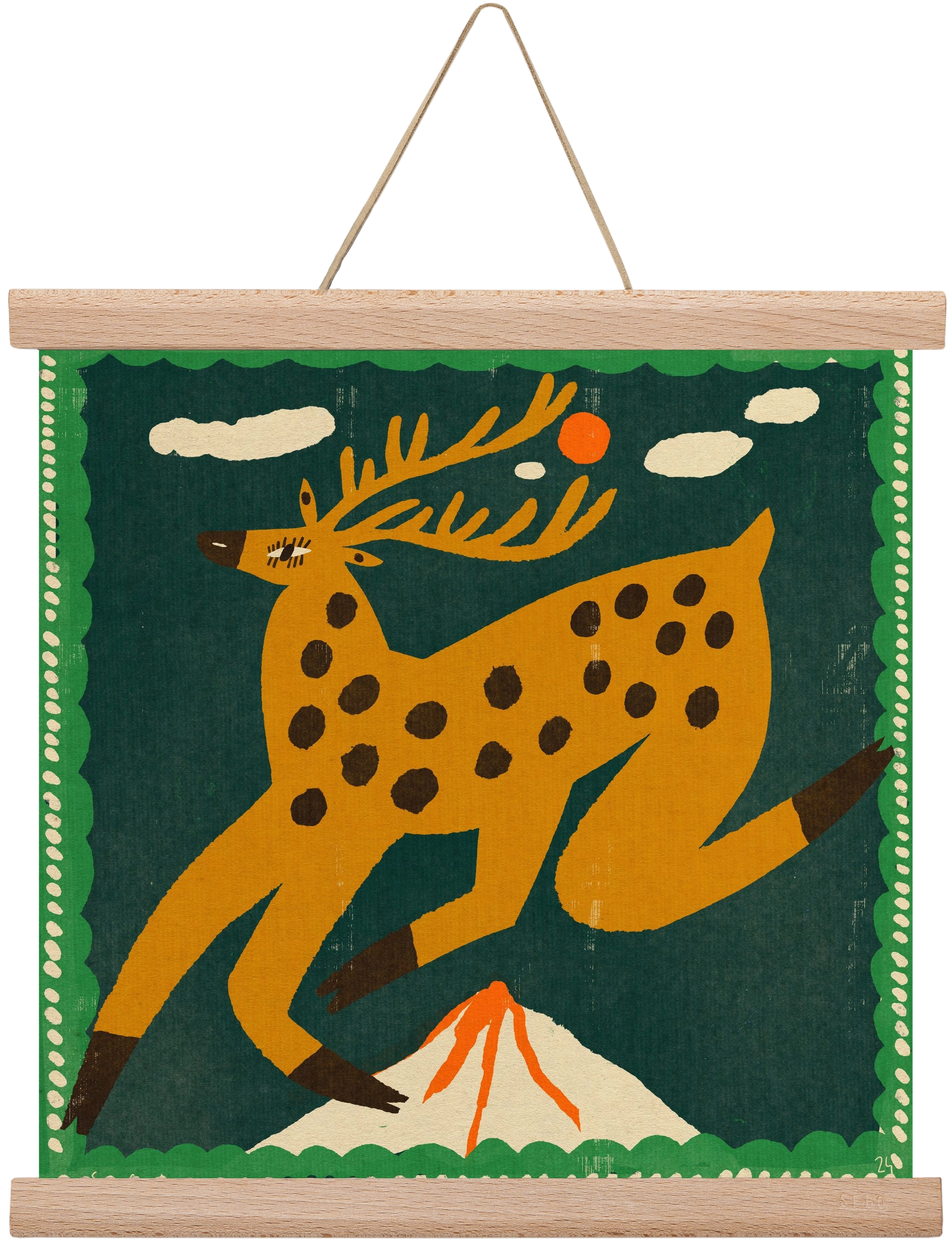 Magic deer, 30x30 cm (30x30 cm), Tölgy akasztó