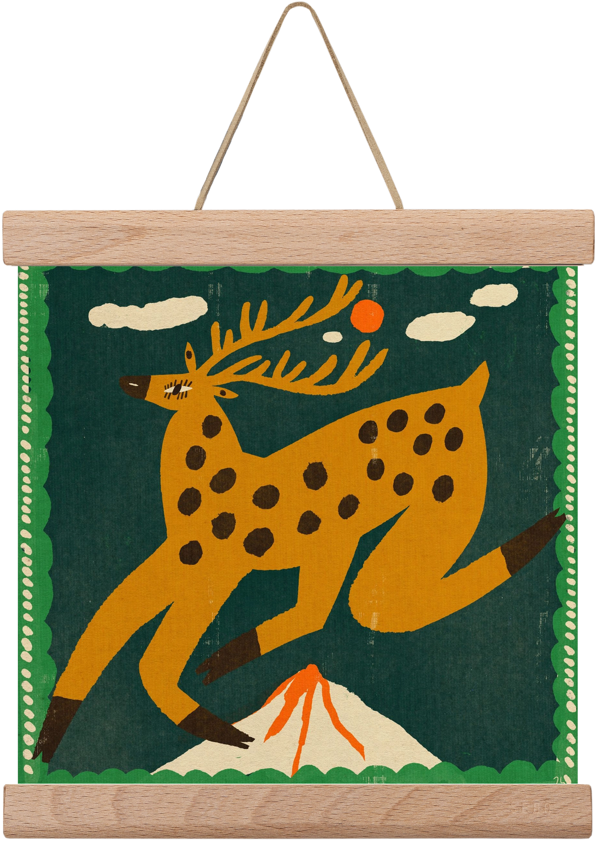 Magic deer, 20x20 cm (20x20 cm), Tölgy akasztó